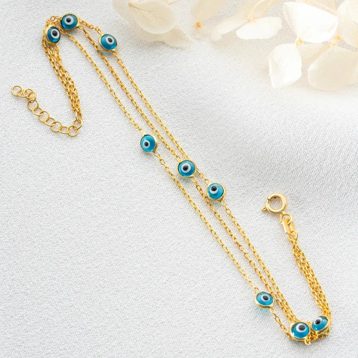 3 REIHE MINI NAZAR ARMBAND | 925 SILBER