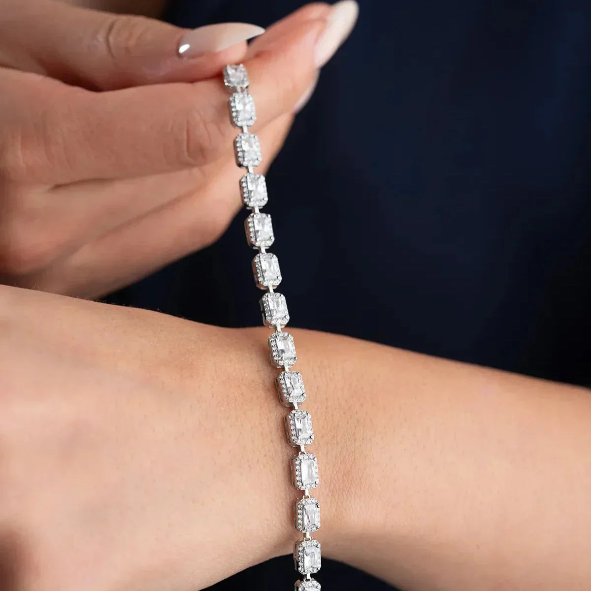 ARMBAND MIT BAGUETTE STEIN | 925 SILBER