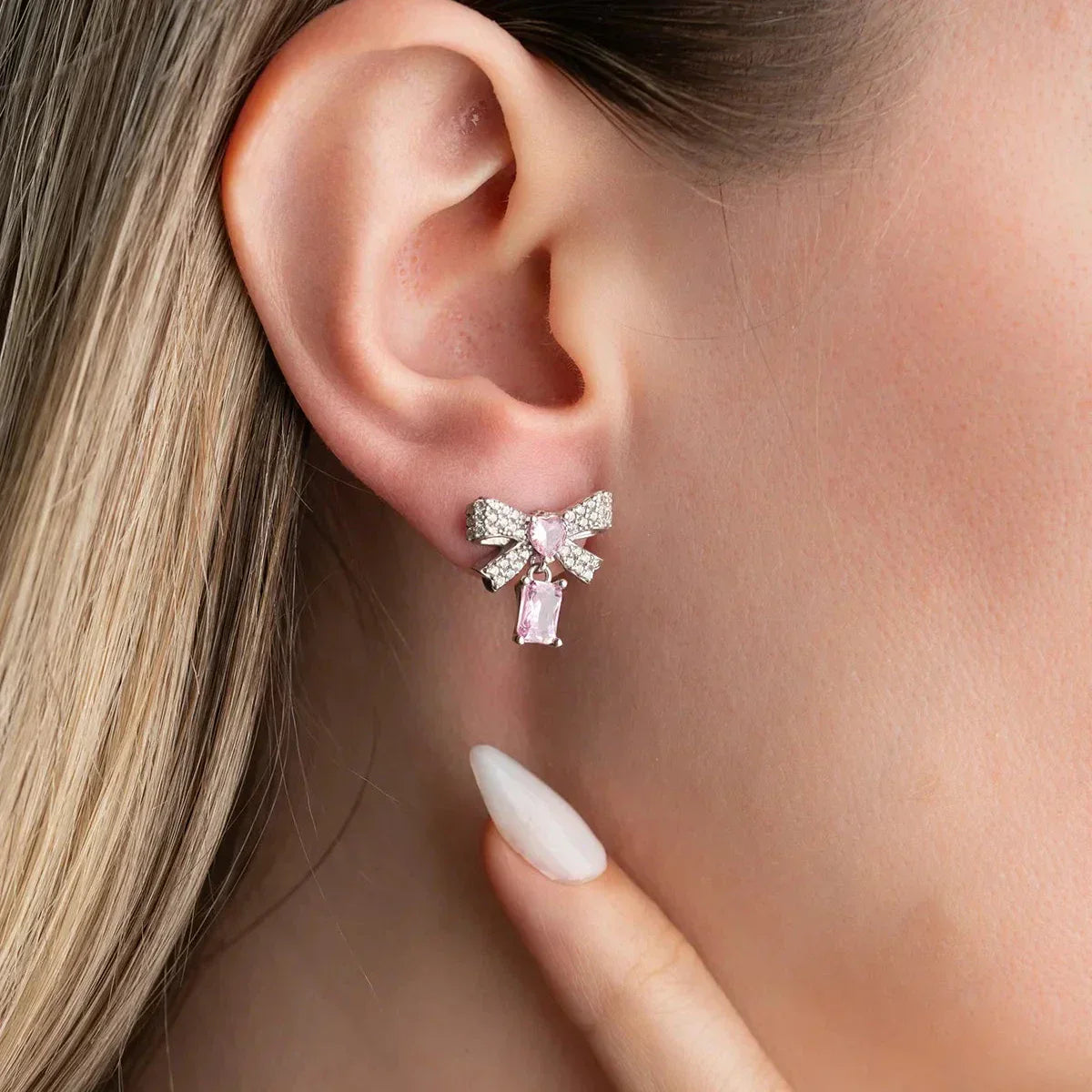 FLIEGE HERZ OHRRINGE | 925 SILBER