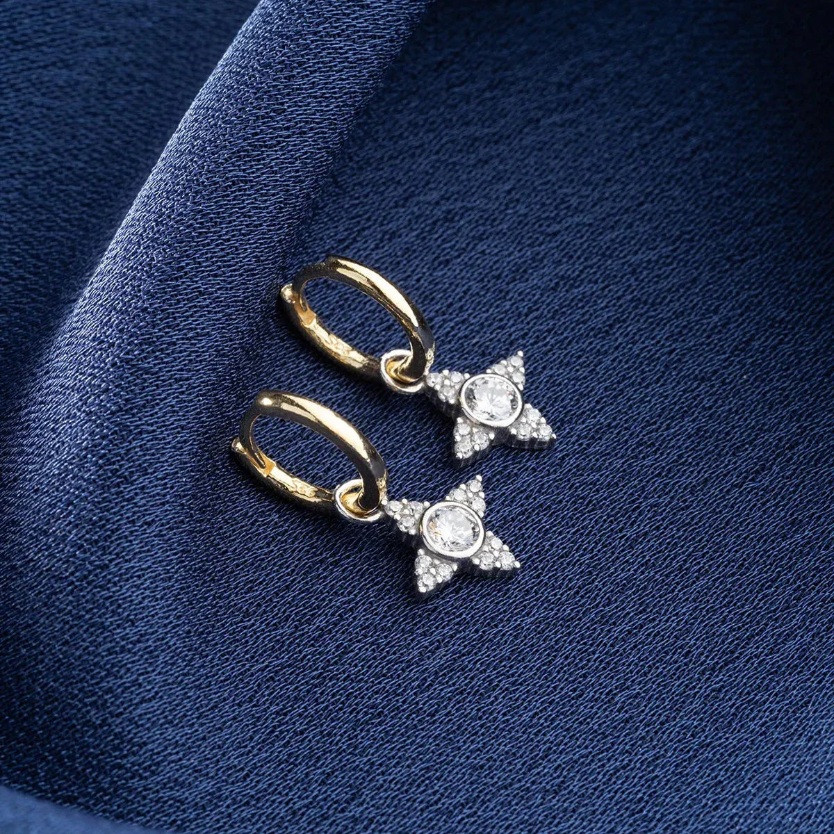 ZIRKON STEIN STERN OHRRINGE | 925 SILBER