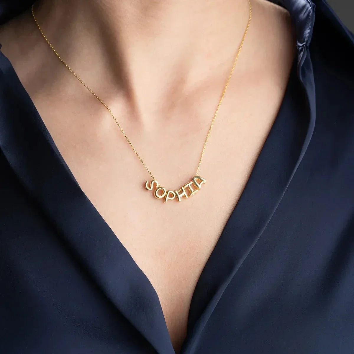 BALLON BUCHSTABE NAMENSKETTE | 925 SILBER