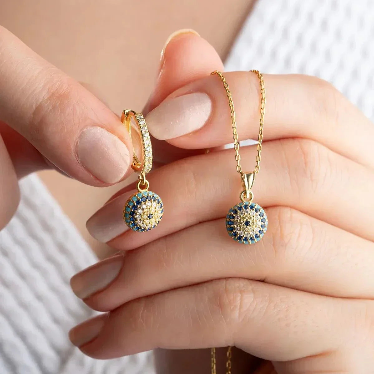 EVIL EYE HALSKETTE OHRRING SET | 925 SILBER