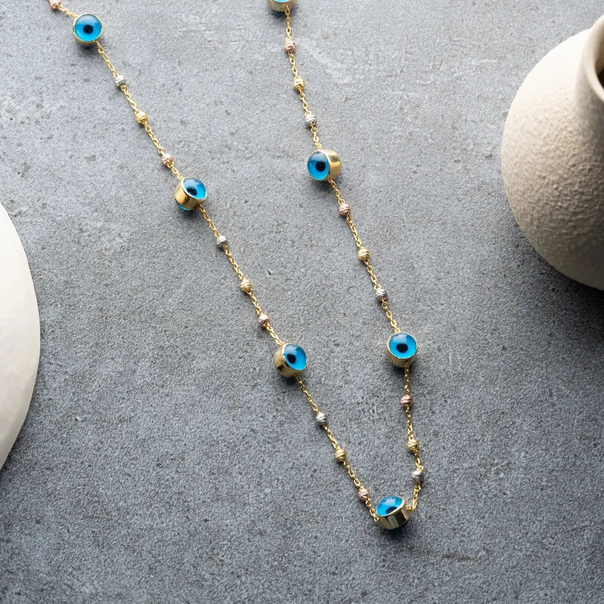 BULLET DORIKA EVIL EYE HALSKETTE | 925 SILBER