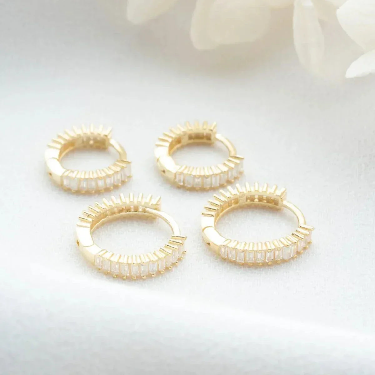 BAGUETTE STEIN SET VON 2 OHRRINGEN | 925 SILBER