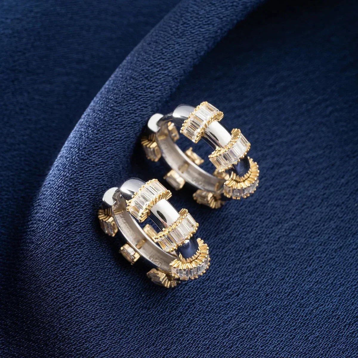 BAGUETTE STEIN CREOLEN | 925 SILBER