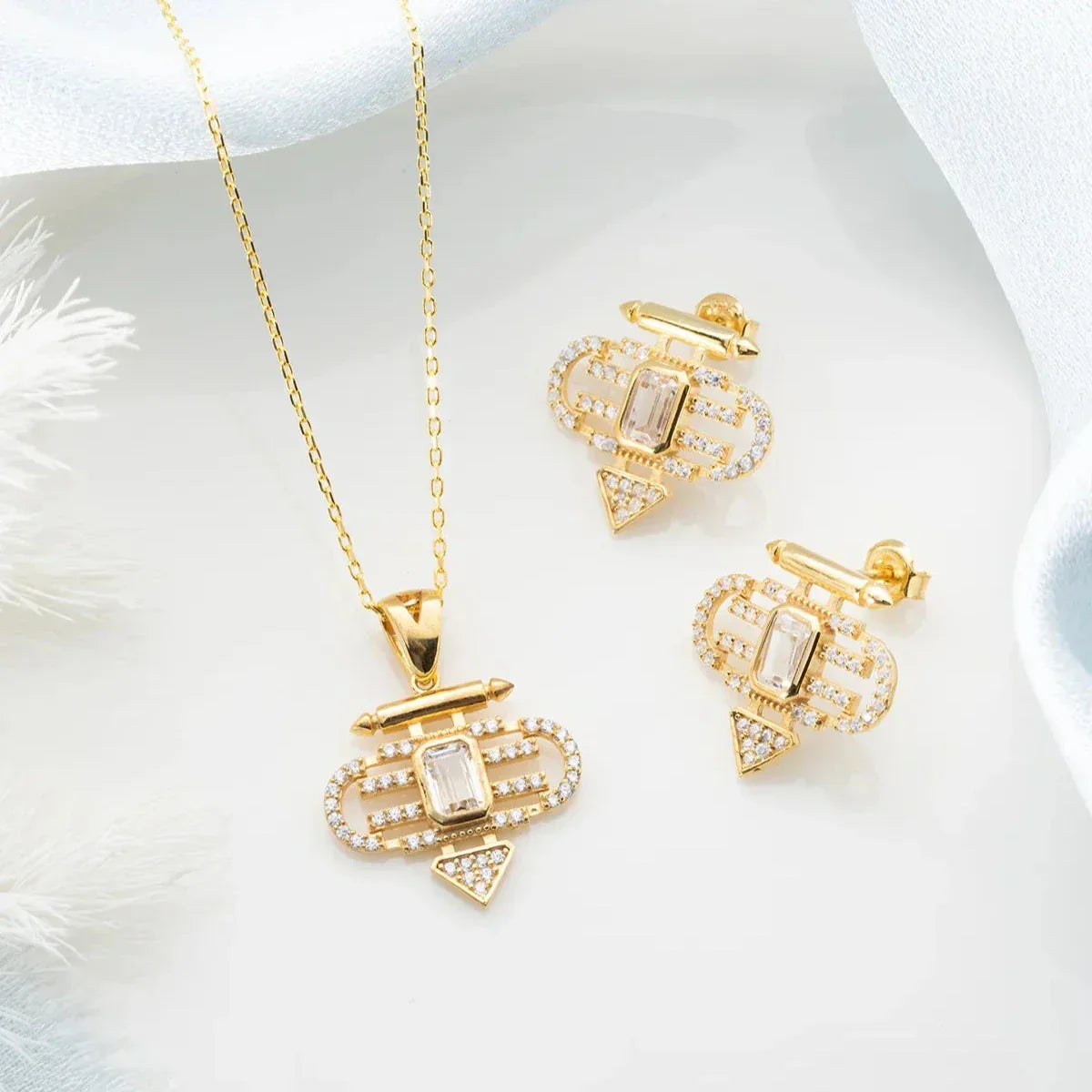 SEYMA HALSKETTE OHRRING SET | 925 SILBER