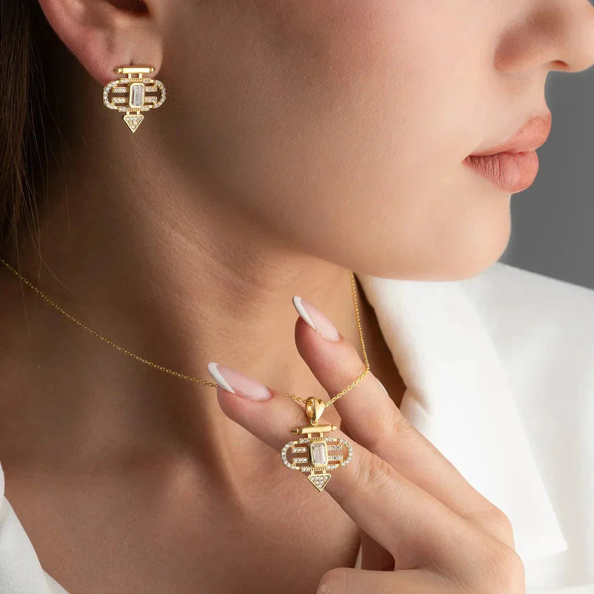 SEYMA HALSKETTE OHRRING SET | 925 SILBER