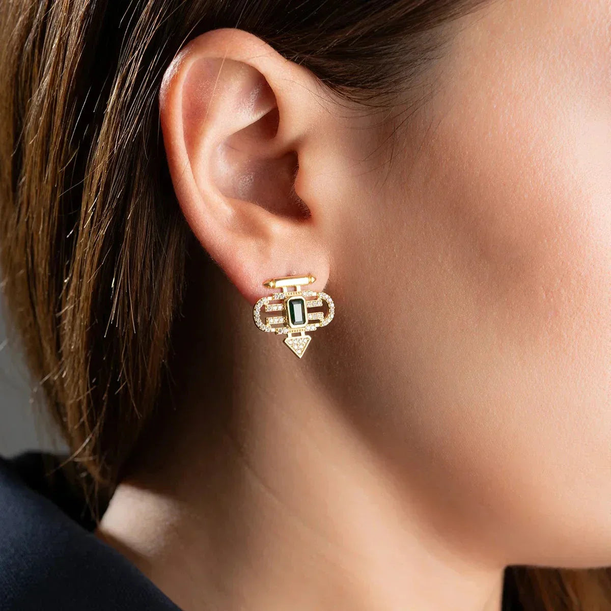 GRÜNE SEYMA OHRRINGE | 925 SILBER