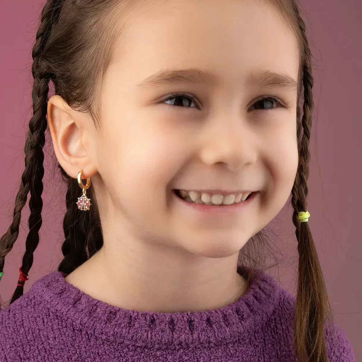 MARIENKÄFER KINDER OHRRINGE | 925 SILBER