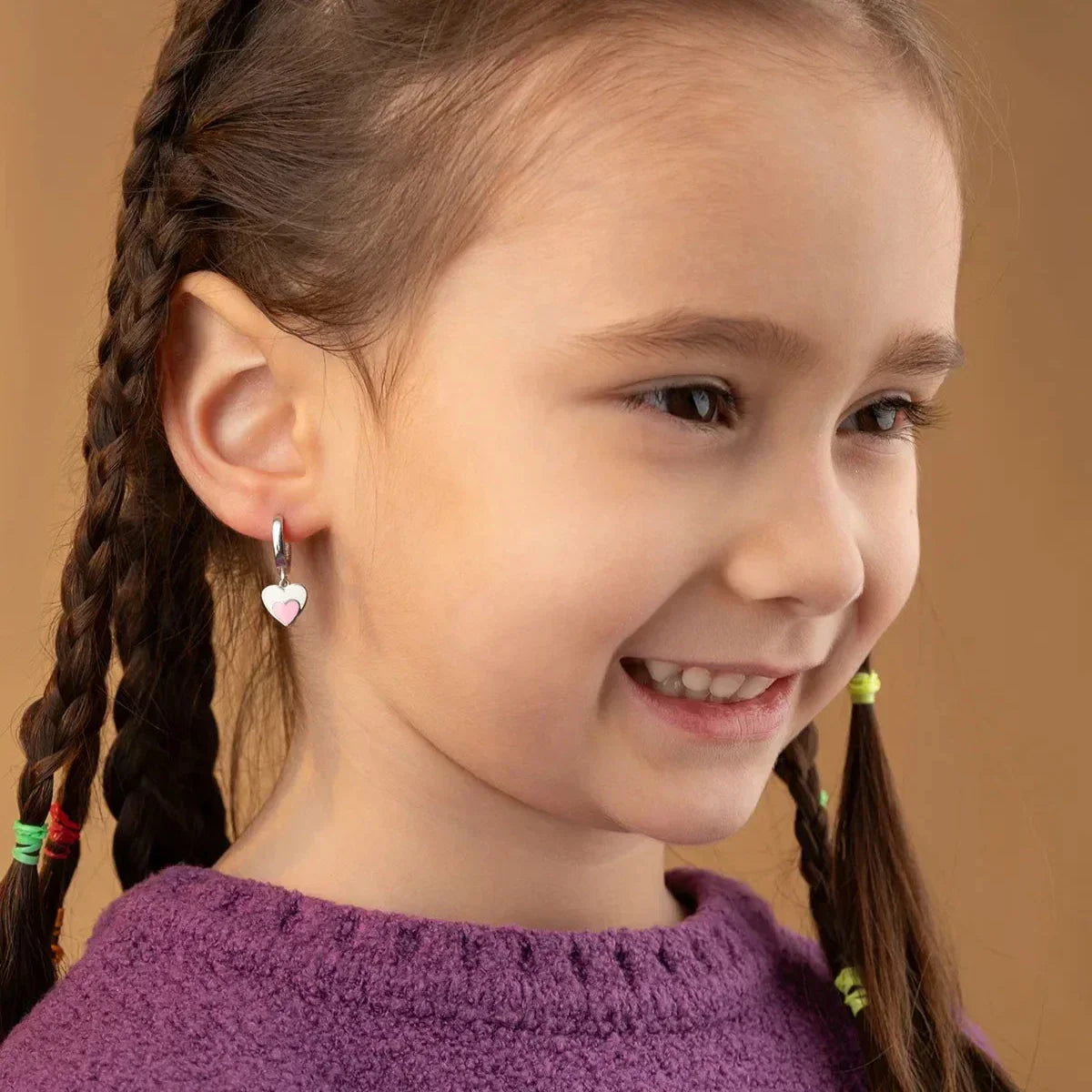 HERZ KINDER OHRRINGE | 925 SILBER
