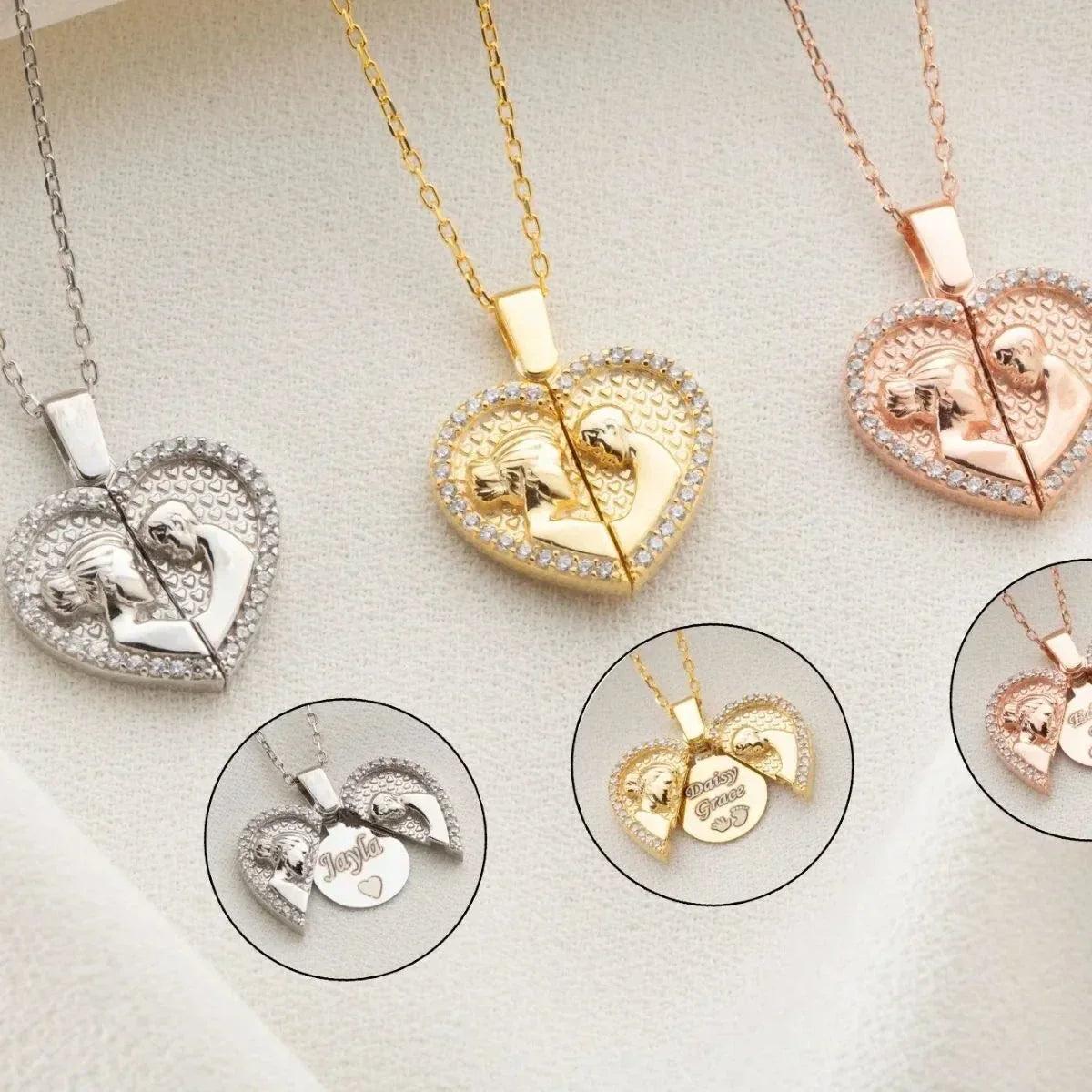 MAMA & KIND GRAVUR HALSKETTE | 925 SILVER