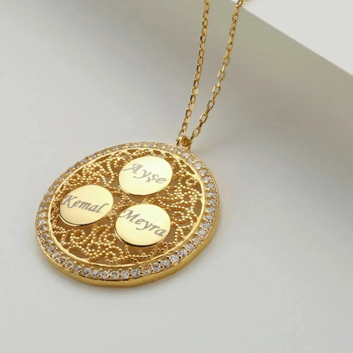 DREIER GRAVUR HALSKETTE | 925 SILBER