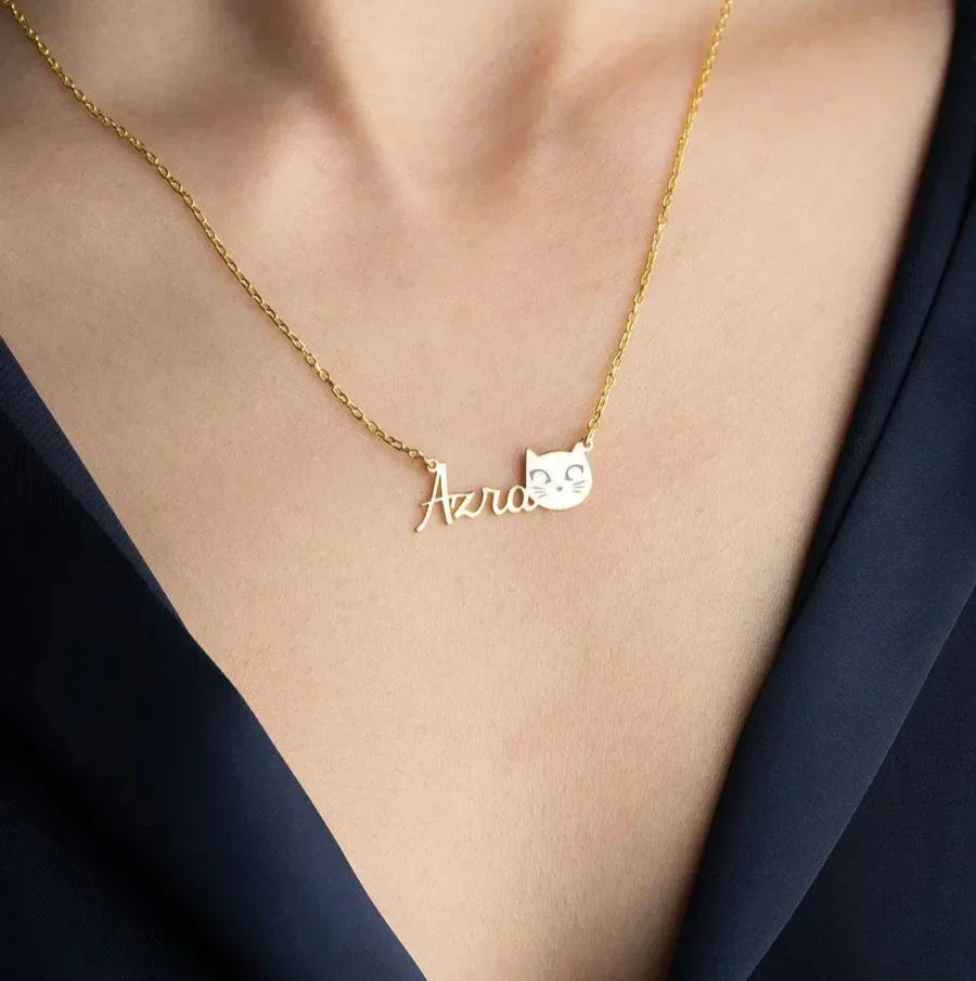 NAMENSKETTE MIT KATZE | 925 SILBER