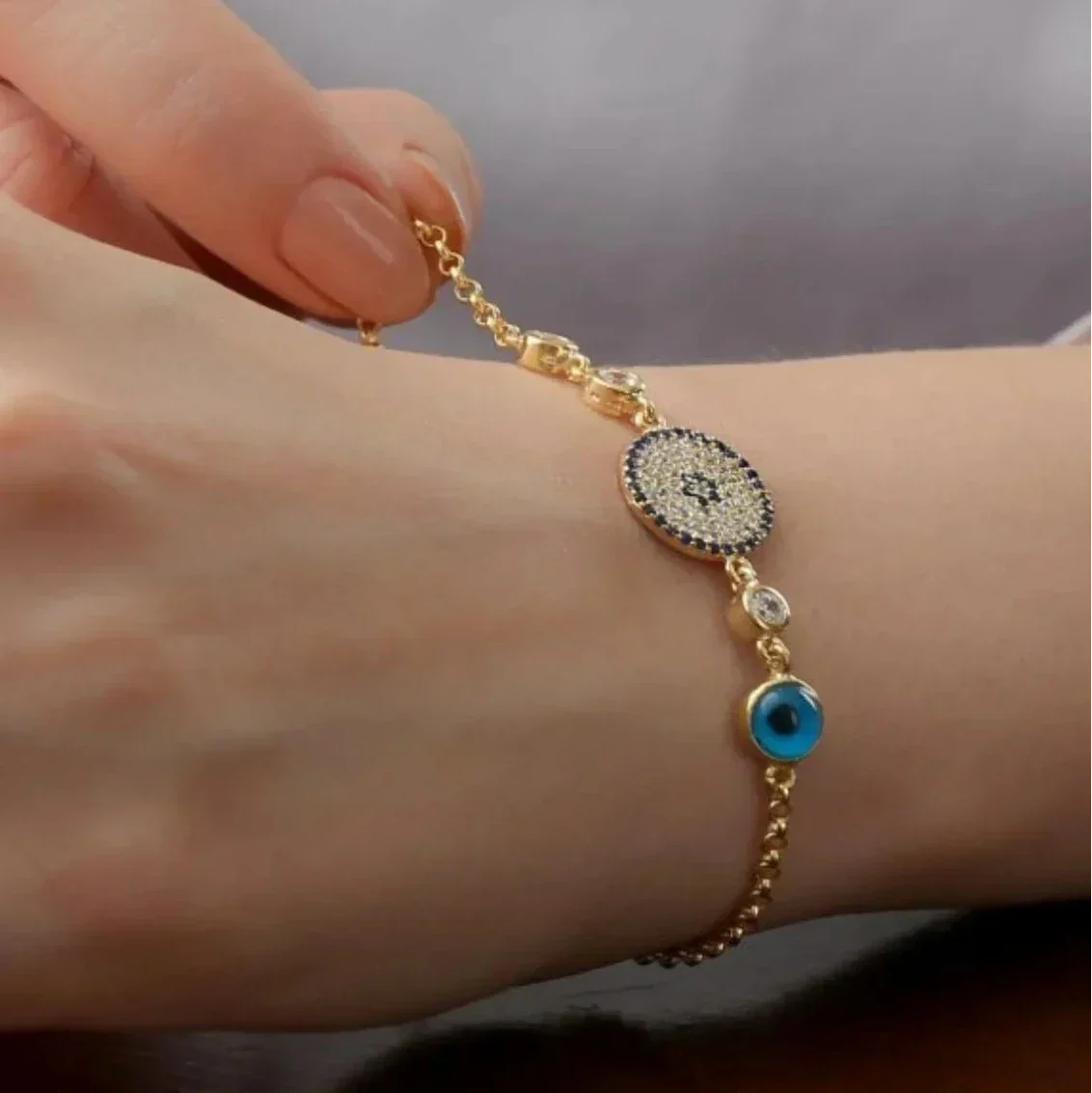 ZWEIER NAZAR ARMKETTE | 925 SILBER