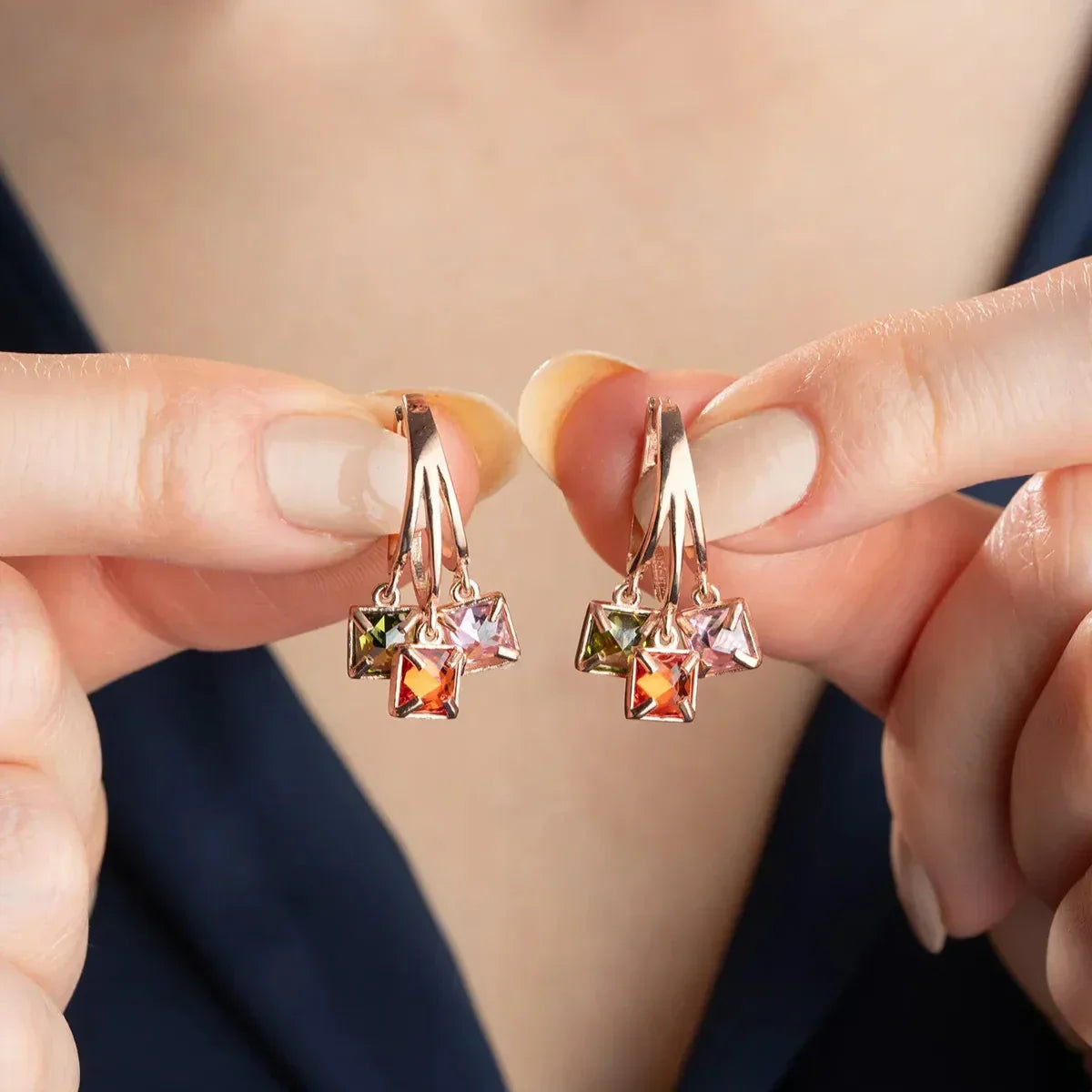 COLORED STONE OHRRINGE | 925 SILBER