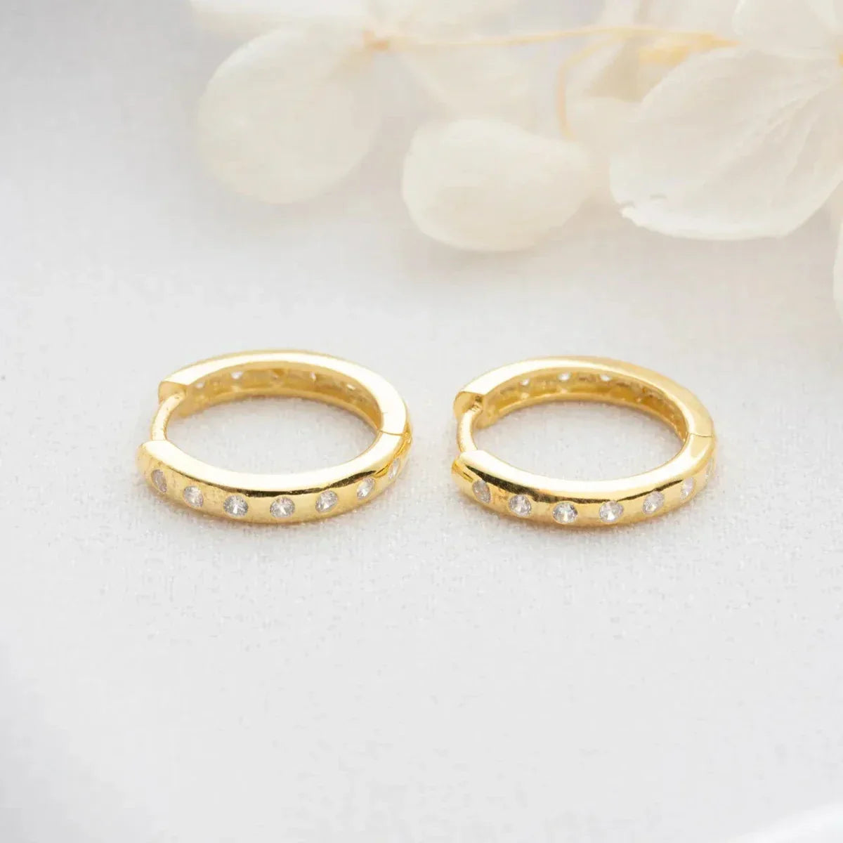 MINI CREOLEN ZIRKONIA OHRRING | 925 SILBER