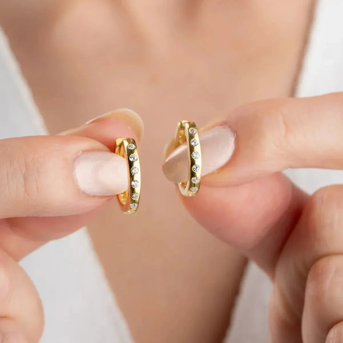 MINI CREOLEN ZIRKONIA OHRRING | 925 SILBER