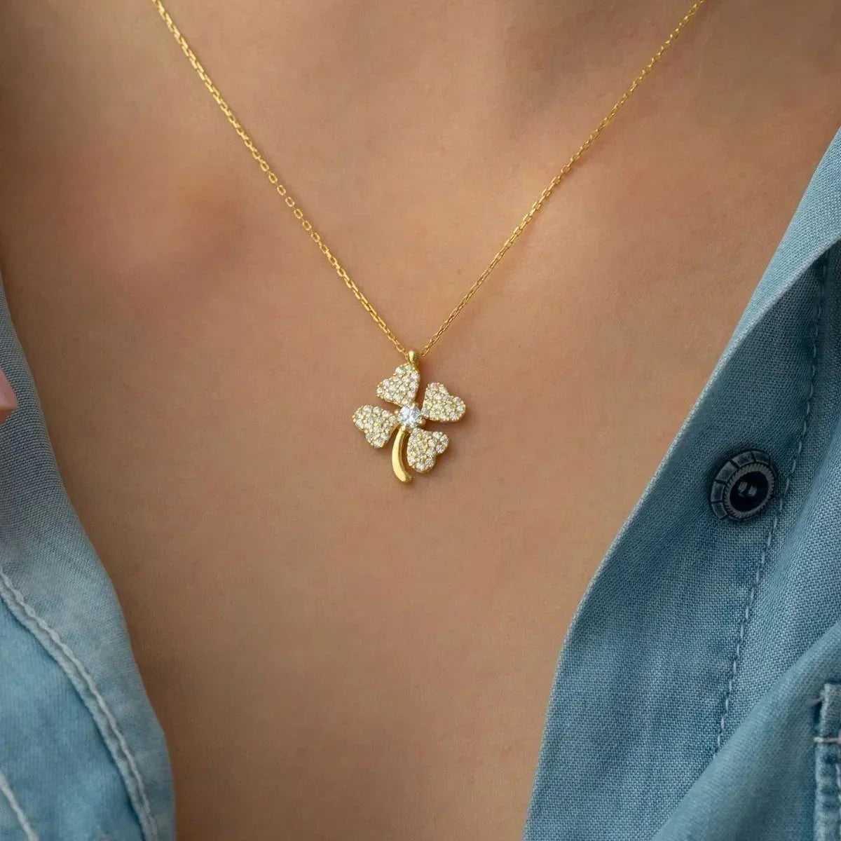 DIAMOND KLEE HALSKETTE | 925 SILBER