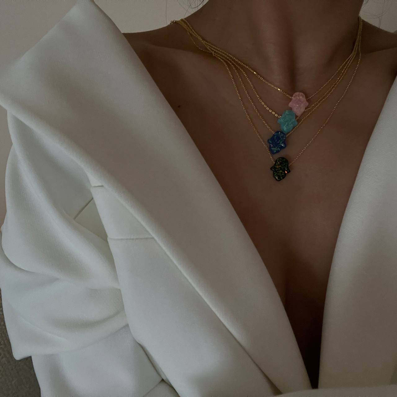 FATIMAS HAND KETTE TÜRKIS (8205460996398)