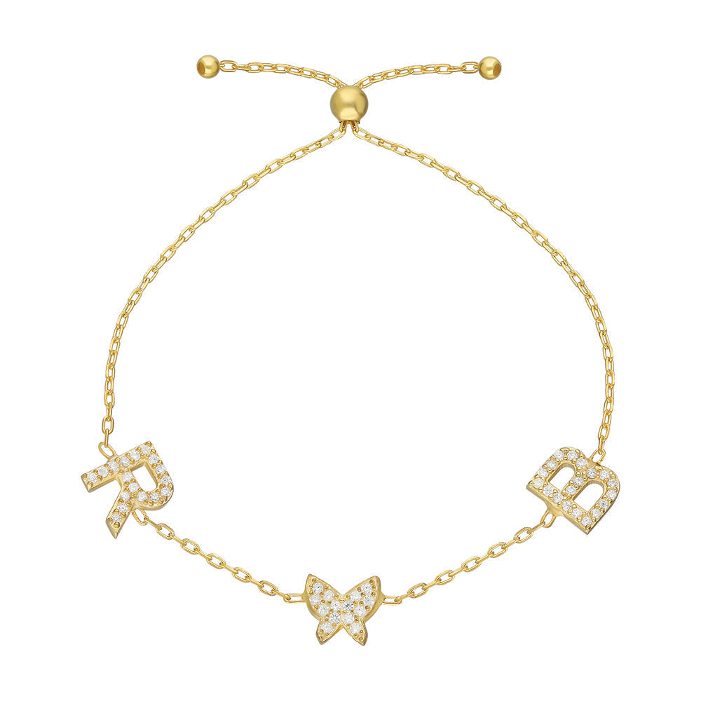 DUO INITIALEN BUTTERFLY BRACELET | 925 SILBER