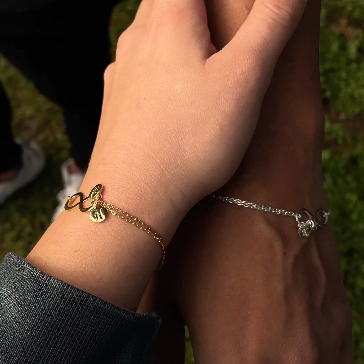 COUPLE DUO LETTER INFINITY BRACELETS (8733927670103)