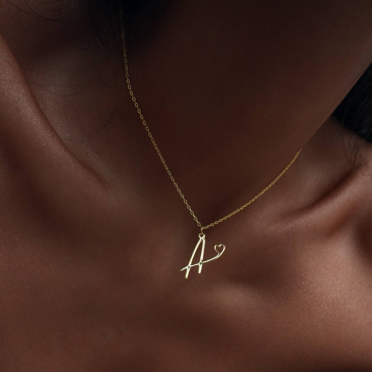 INITIALEN HEART NECKLACE (8910110163287)