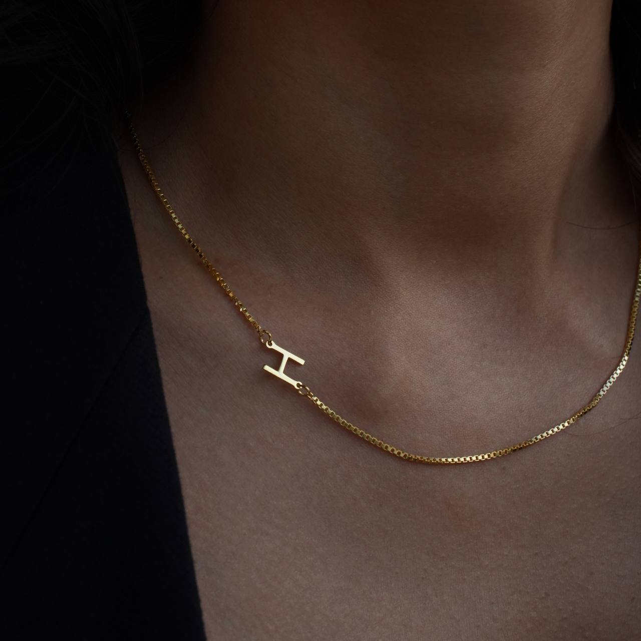 MINIMAL INITIALEN CUBIC NECKLACE (8910034862423)