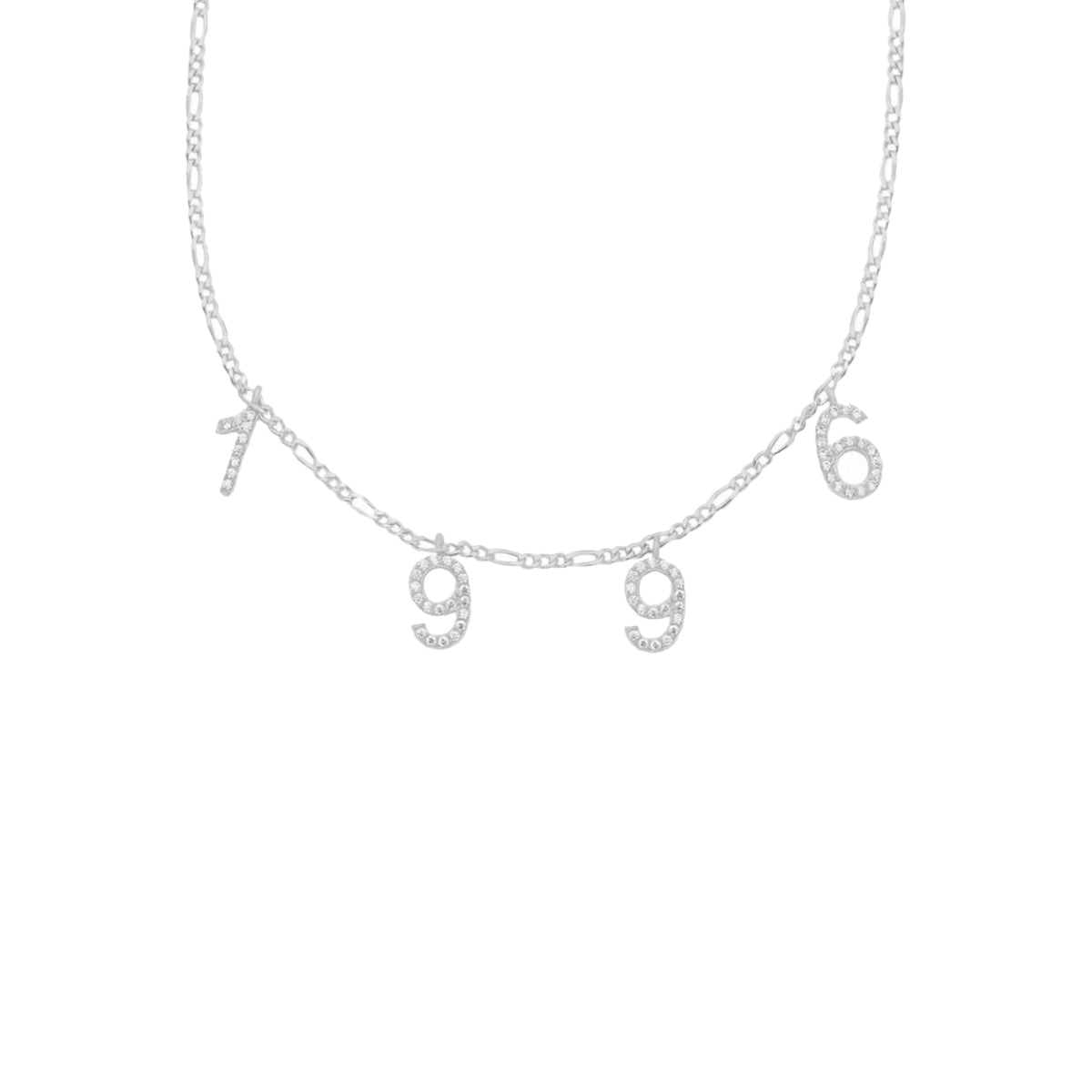 Chocker Datumkette mit Zirkonia Stein (7017451290669)