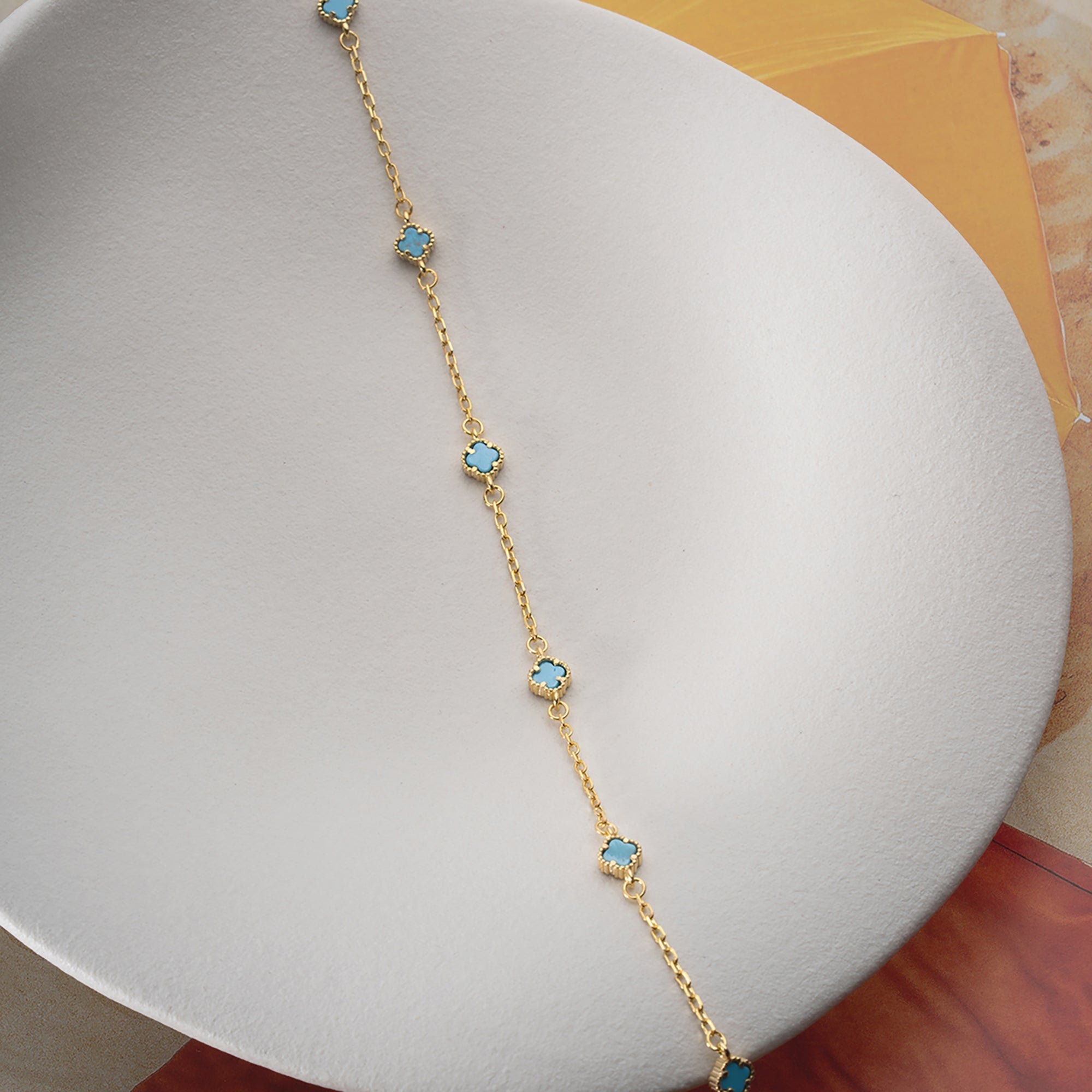 ZONA TÜRKIS FUSSKETTE | 925 SILBER