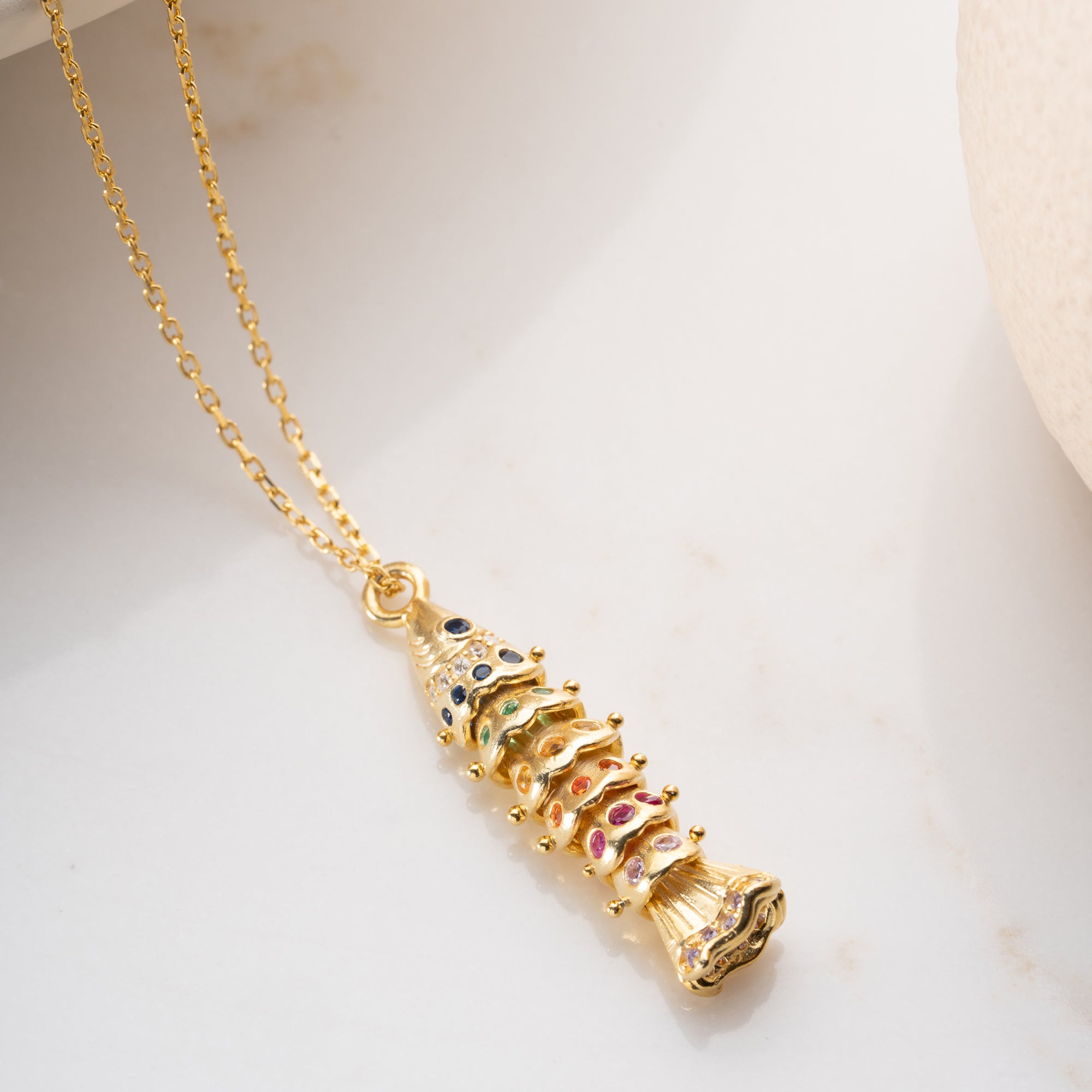 COLORFULL FISH KETTE | 925 SILBER