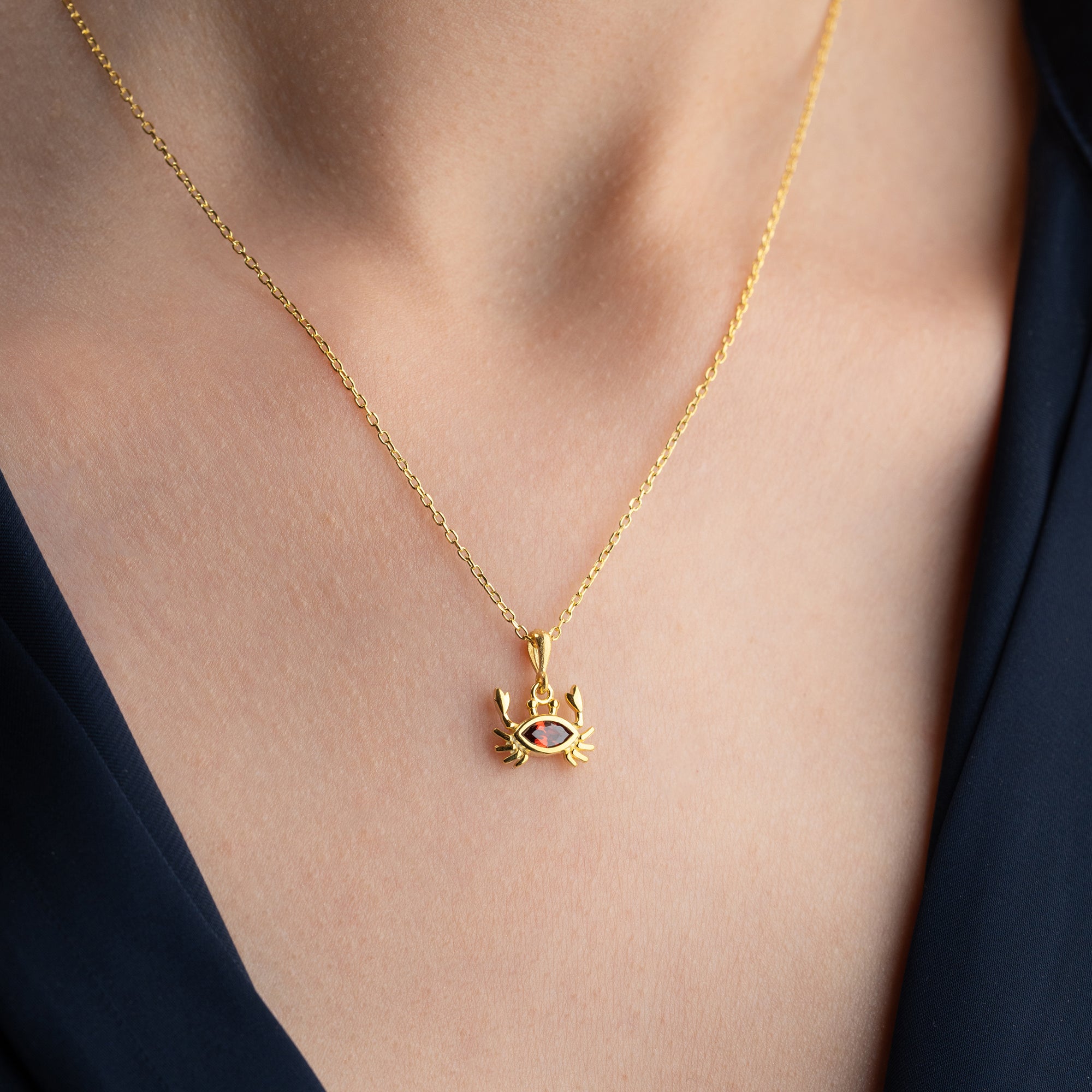 ZIRKONIA KREBS HALSKETTE | 925 SILBER