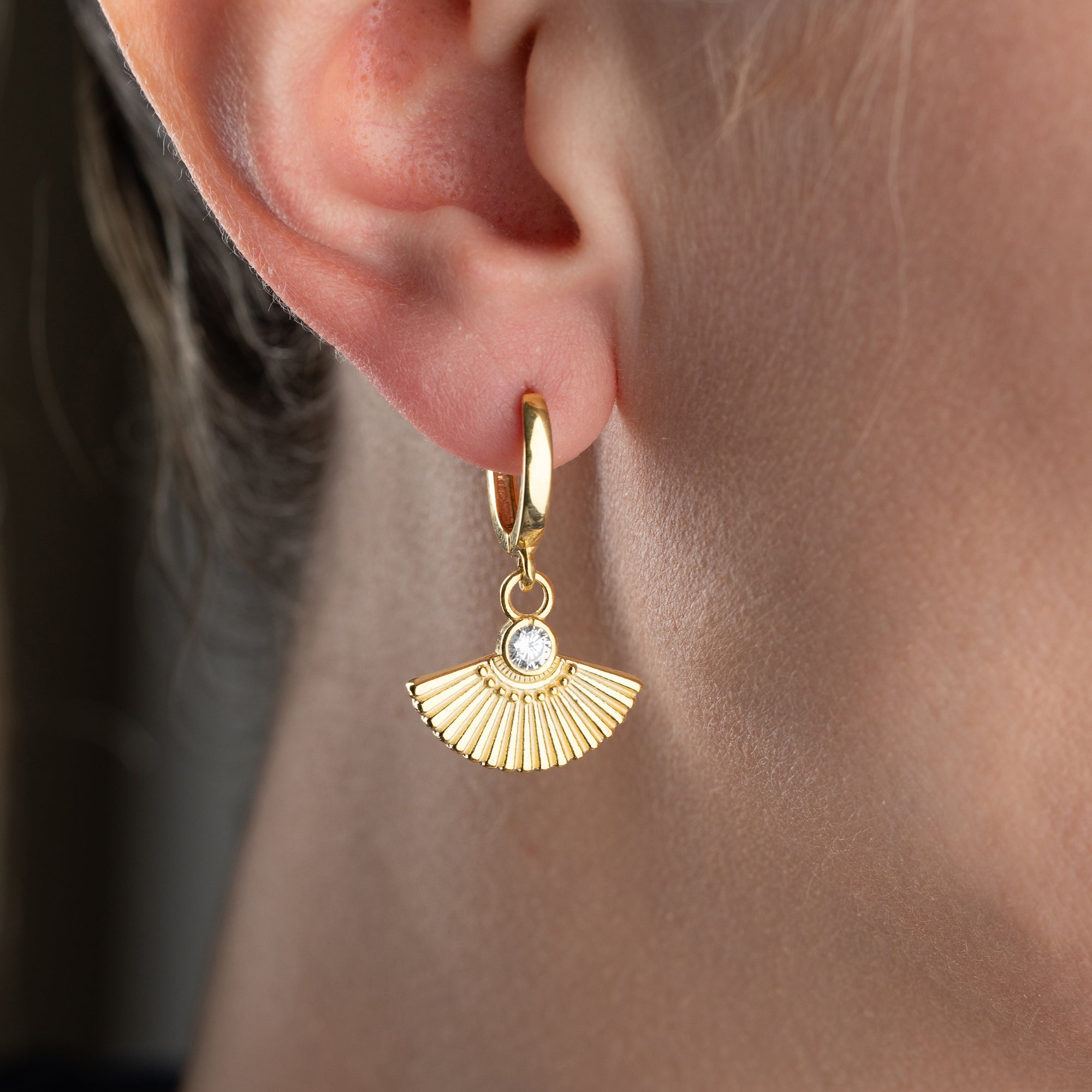 ZIRKONIA FÄCHER OHRRINGE| 925 SILBER