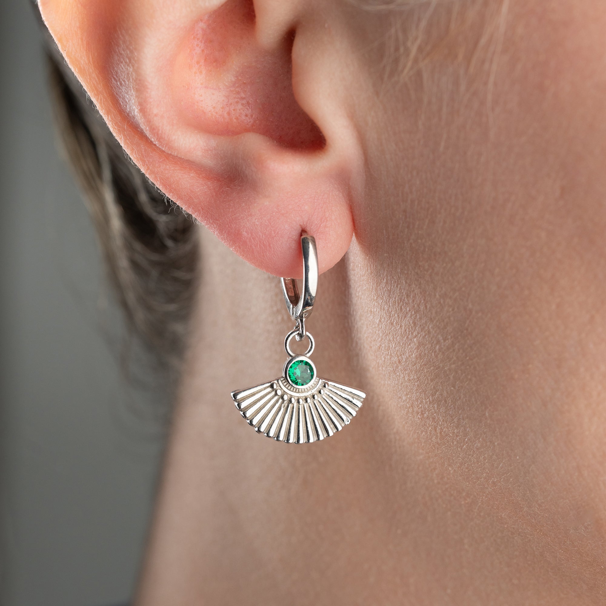 ZIRKONIA FÄCHER OHRRINGE| 925 SILBER