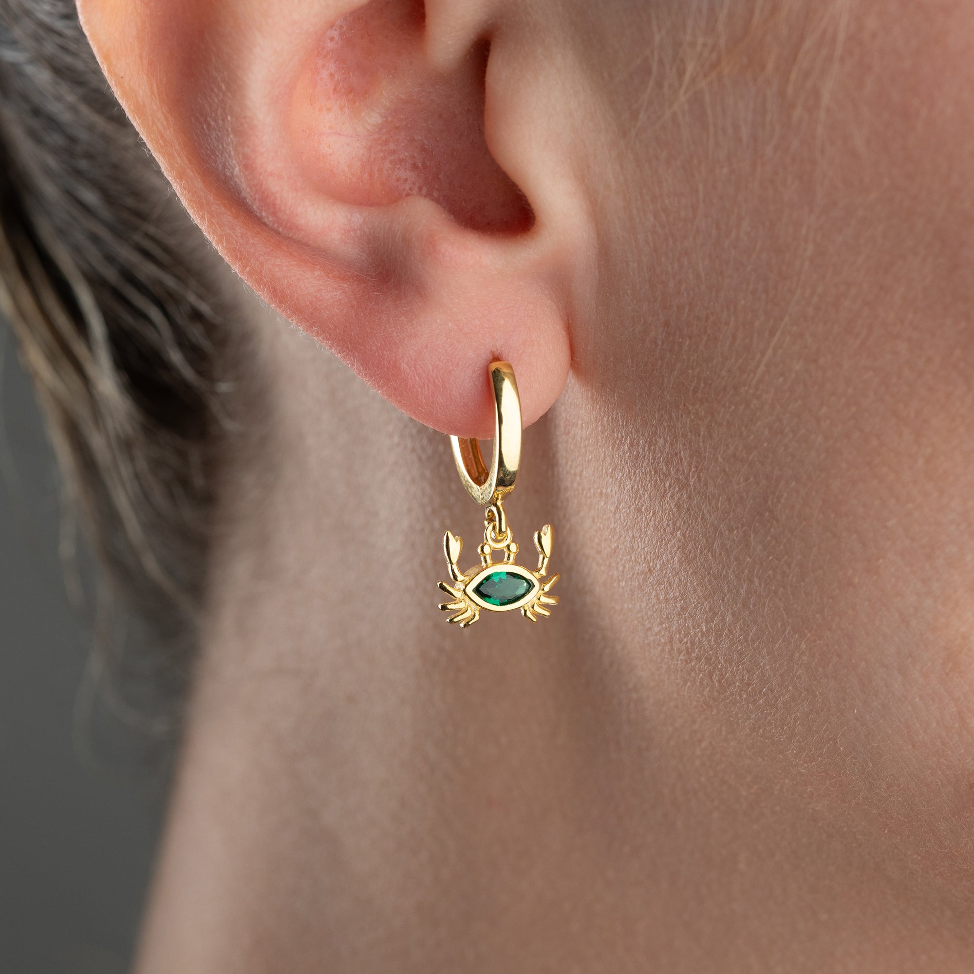 ZIRKONIA KREBS OHRRINGE | 925 SILBER