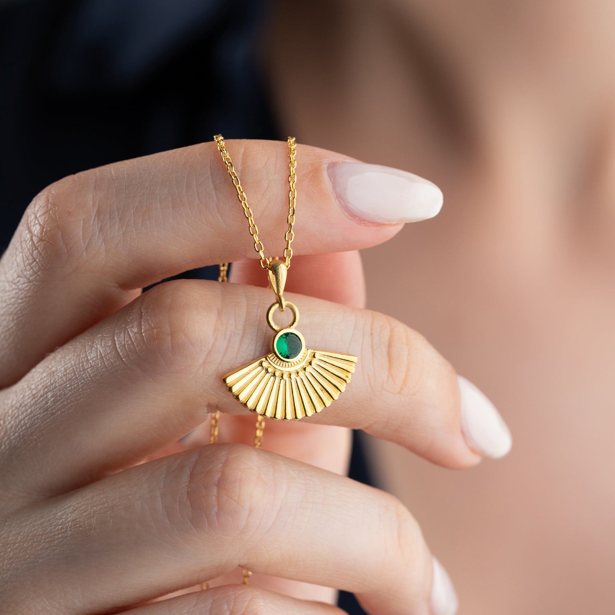 ZIRKONIA FÄCHER HALSKETTE | 925 SILBER