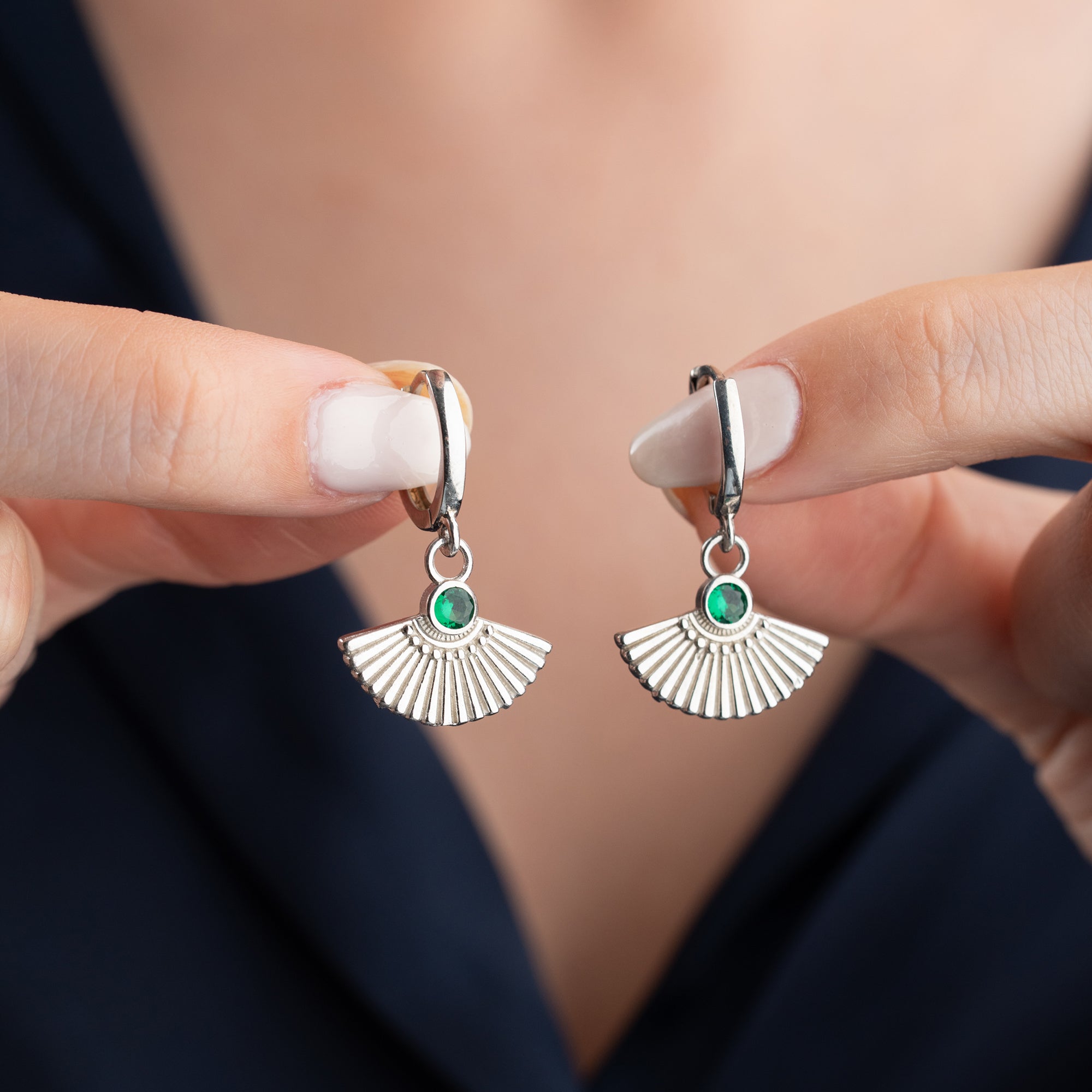 ZIRKONIA FÄCHER OHRRINGE| 925 SILBER