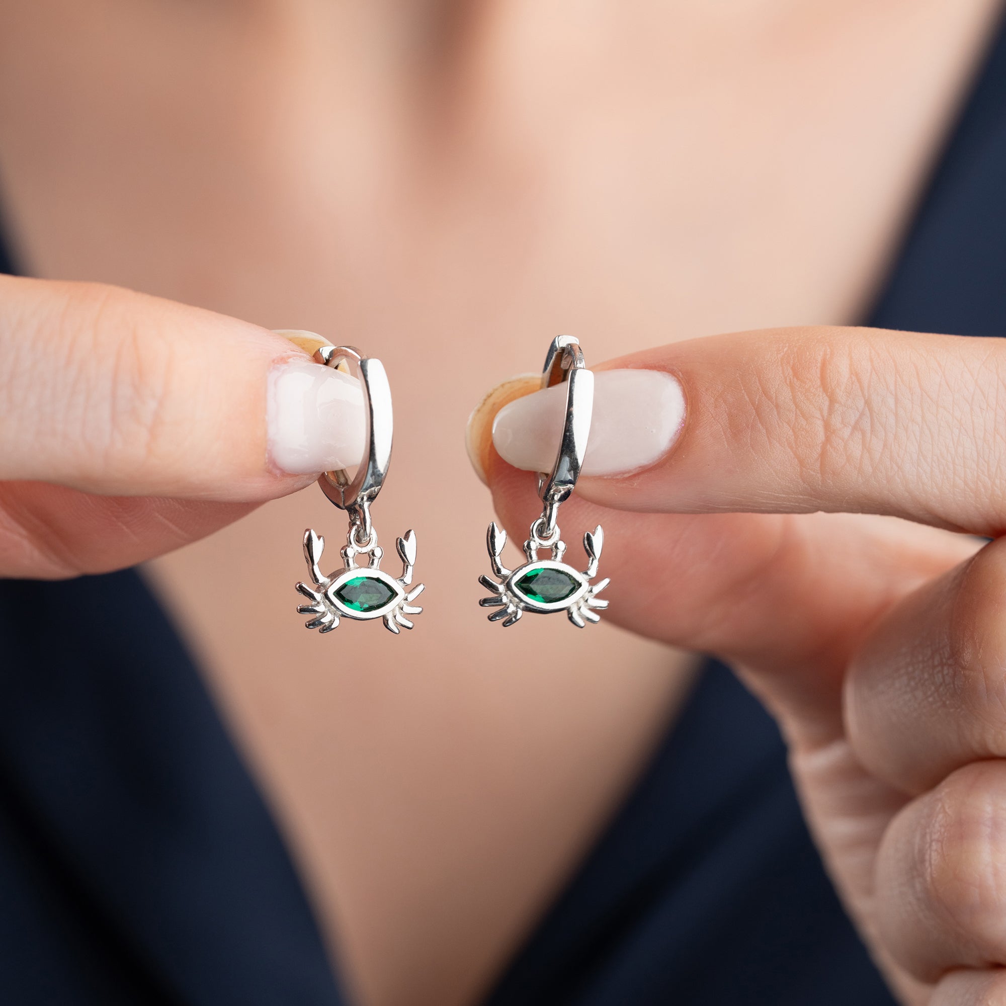 ZIRKONIA KREBS OHRRINGE | 925 SILBER