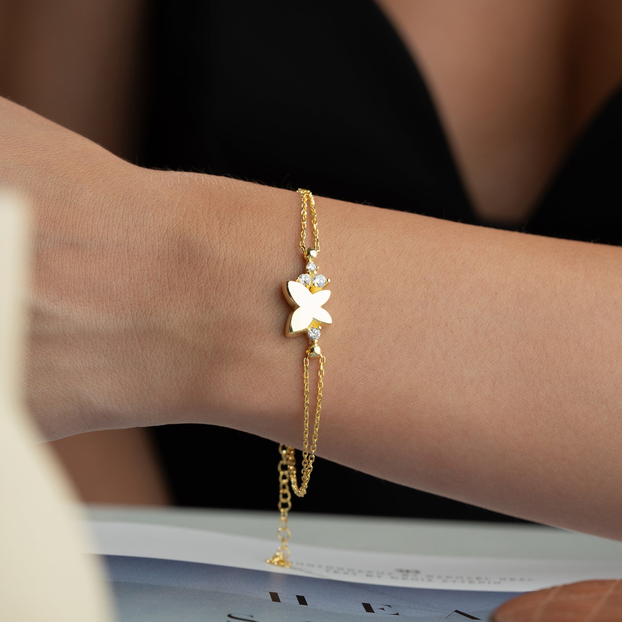 BUTTERFLY STONE ARMBAND | 925 SILBER