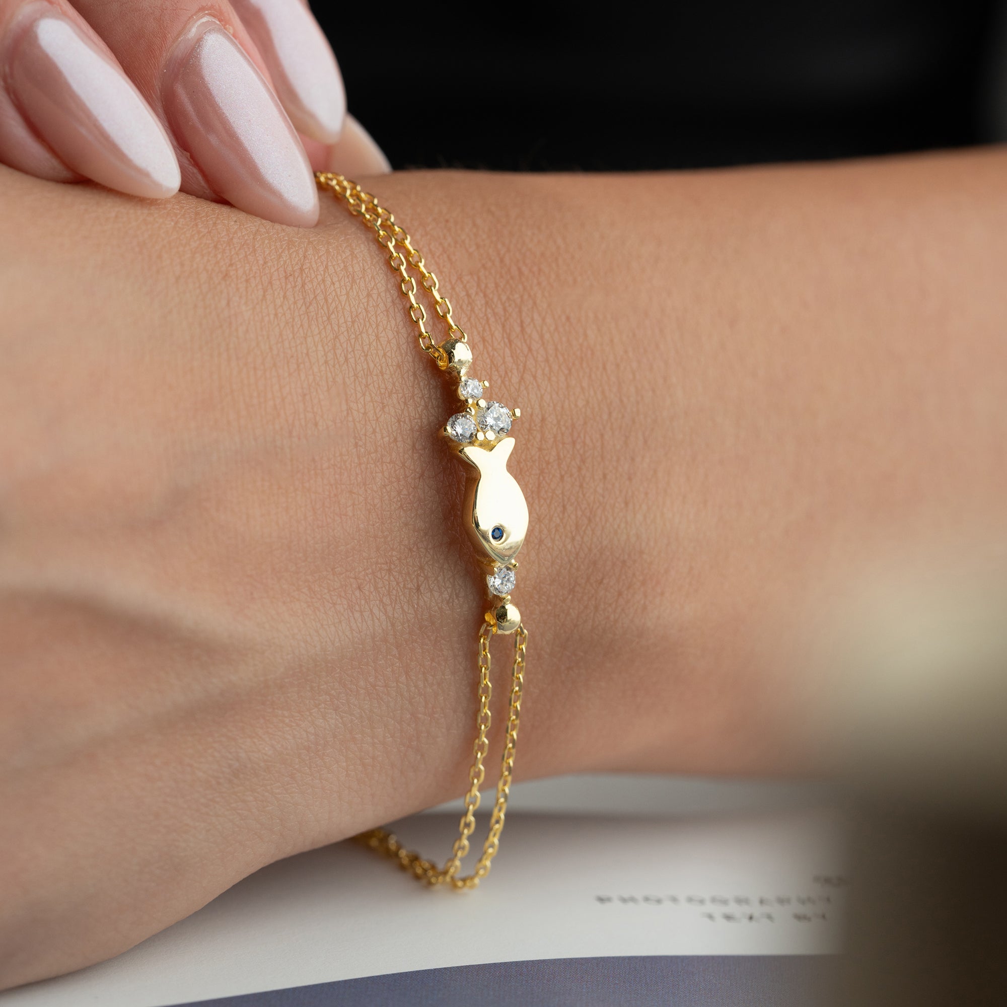 FISH STONE ARMBAND | 925 SILBER