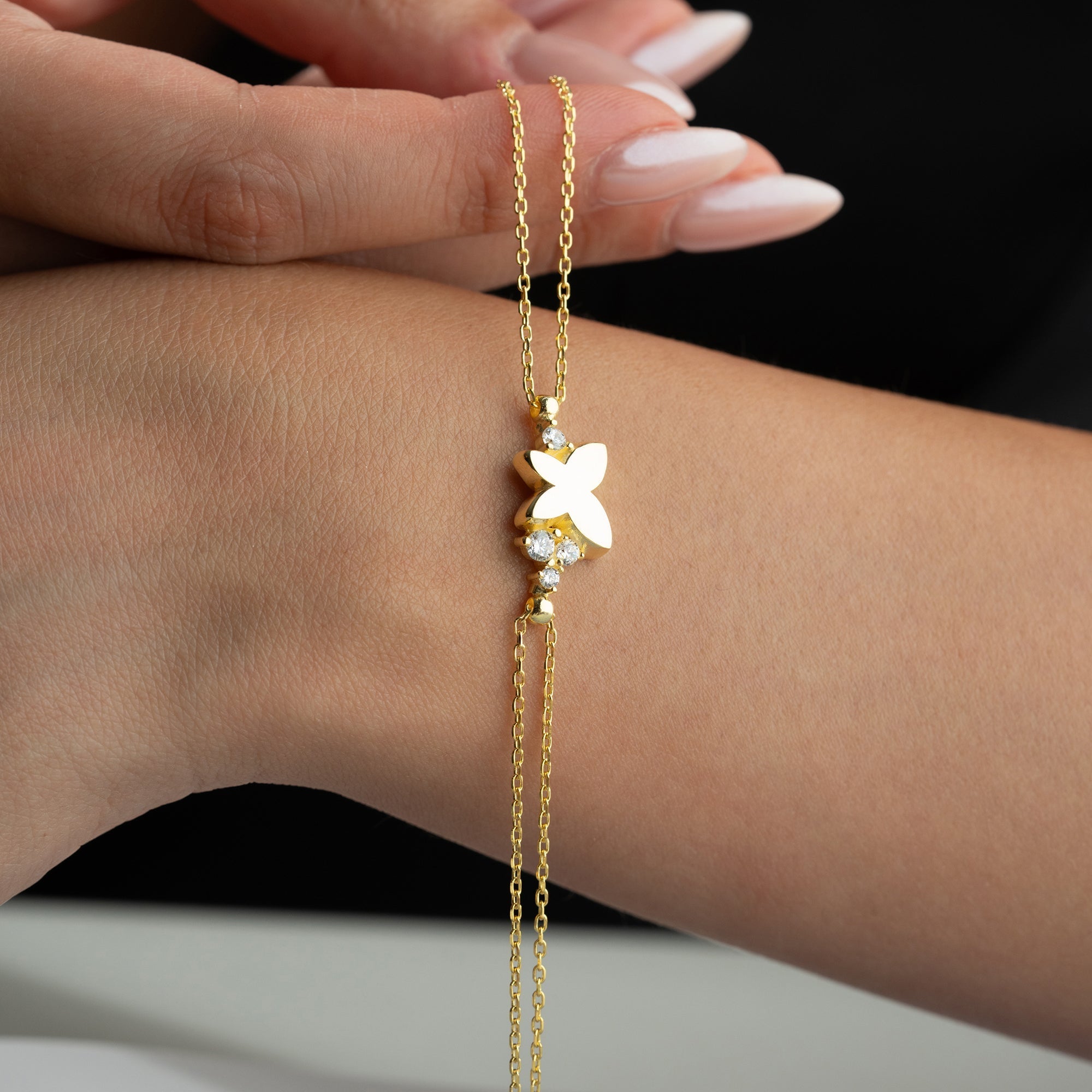 BUTTERFLY STONE ARMBAND | 925 SILBER