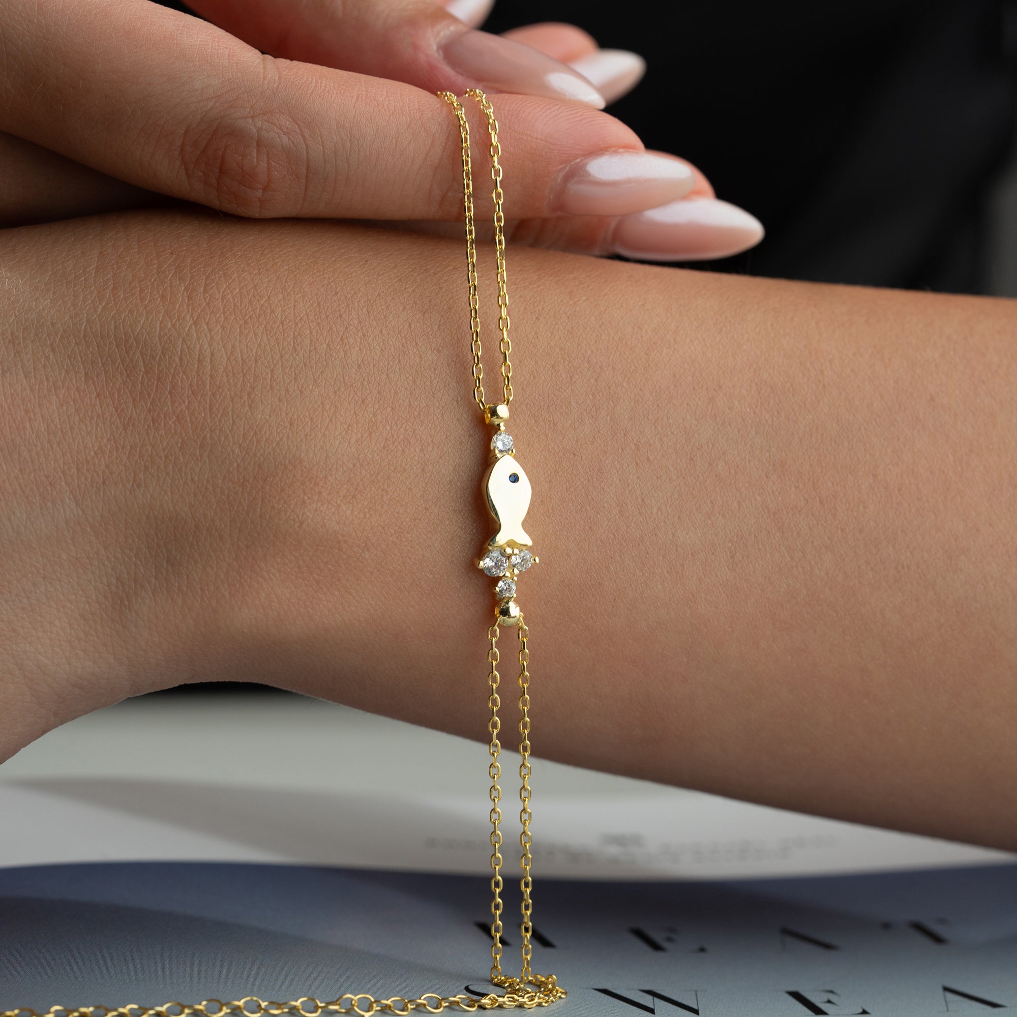 FISH STONE ARMBAND | 925 SILBER