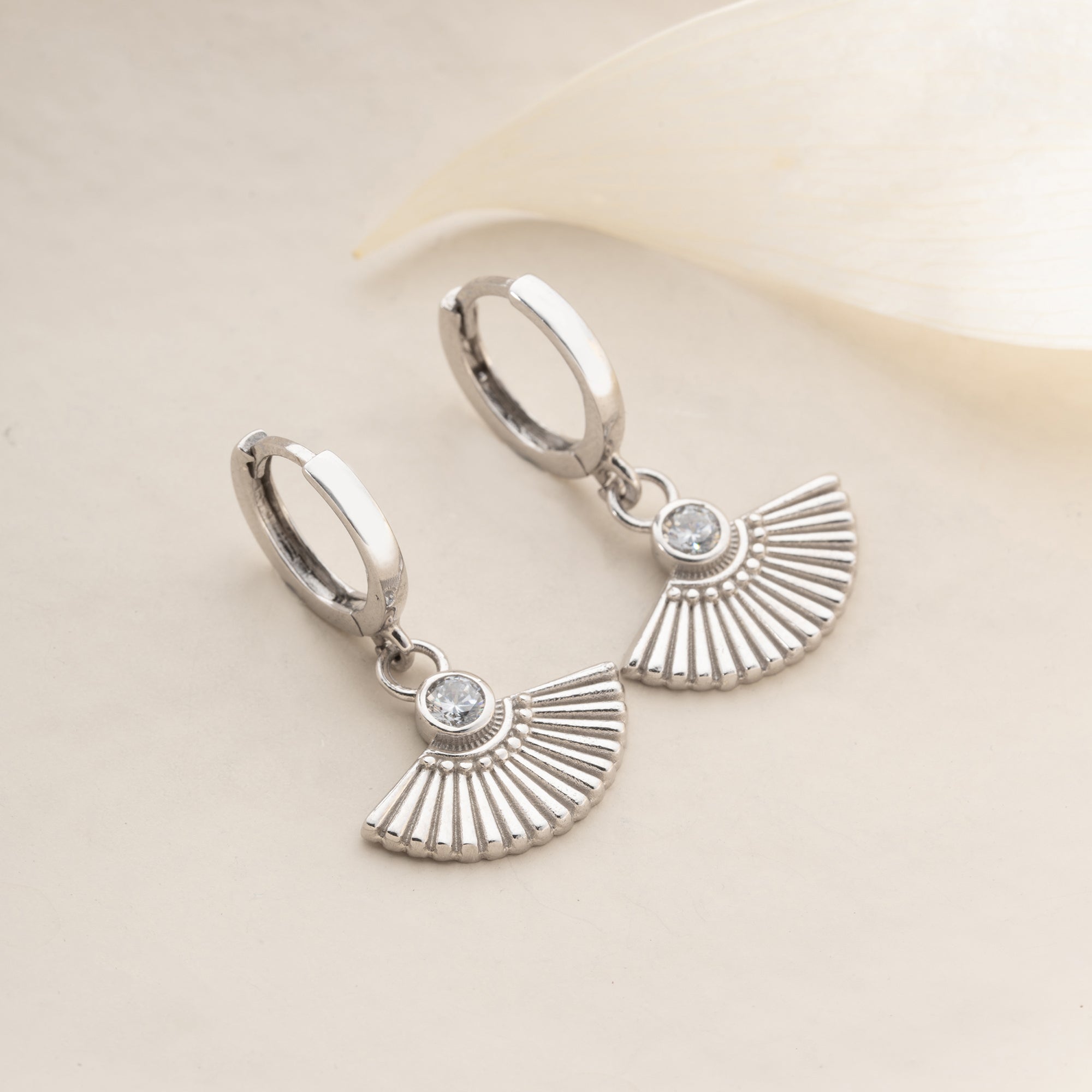 ZIRKONIA FÄCHER OHRRINGE| 925 SILBER