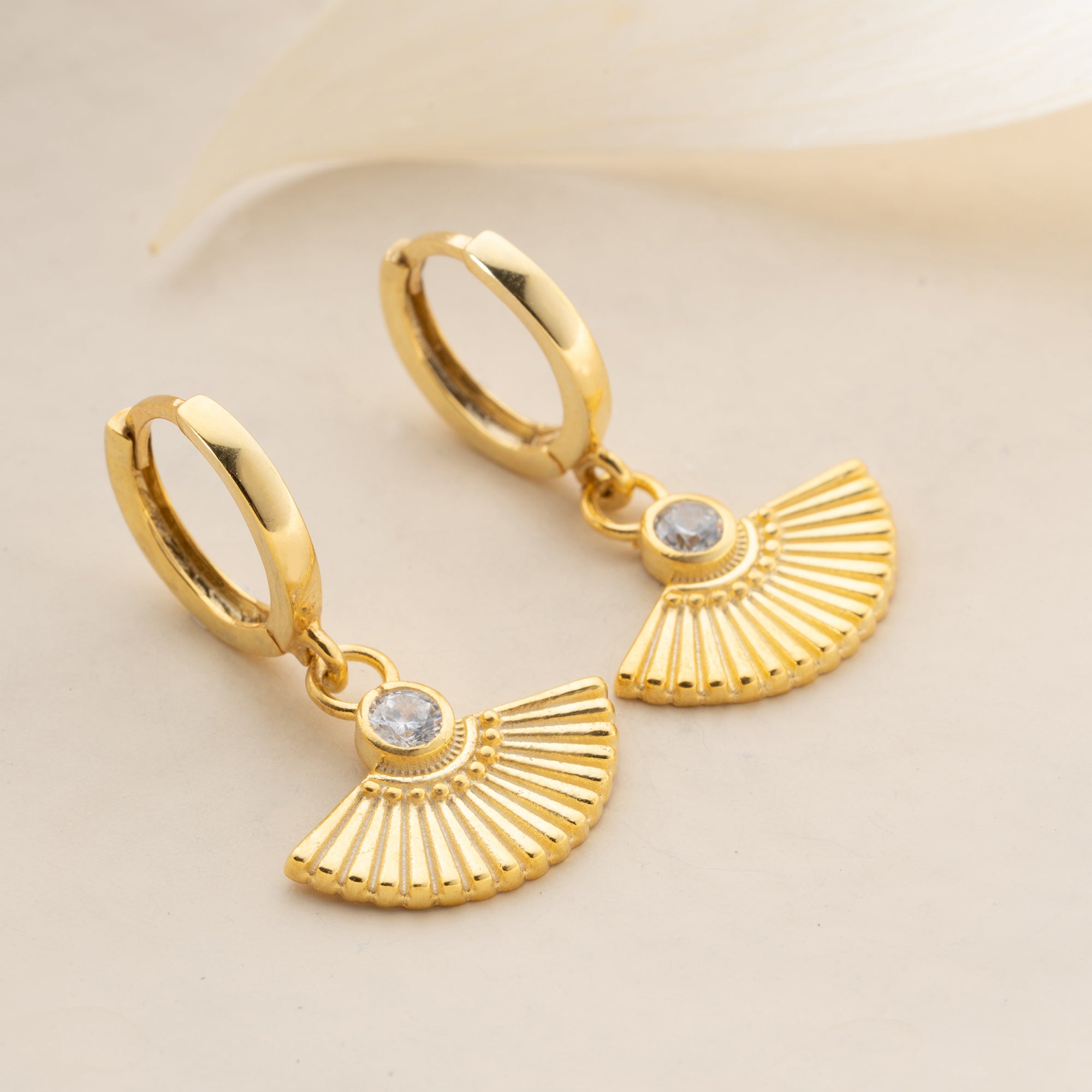 ZIRKONIA FÄCHER OHRRINGE| 925 SILBER