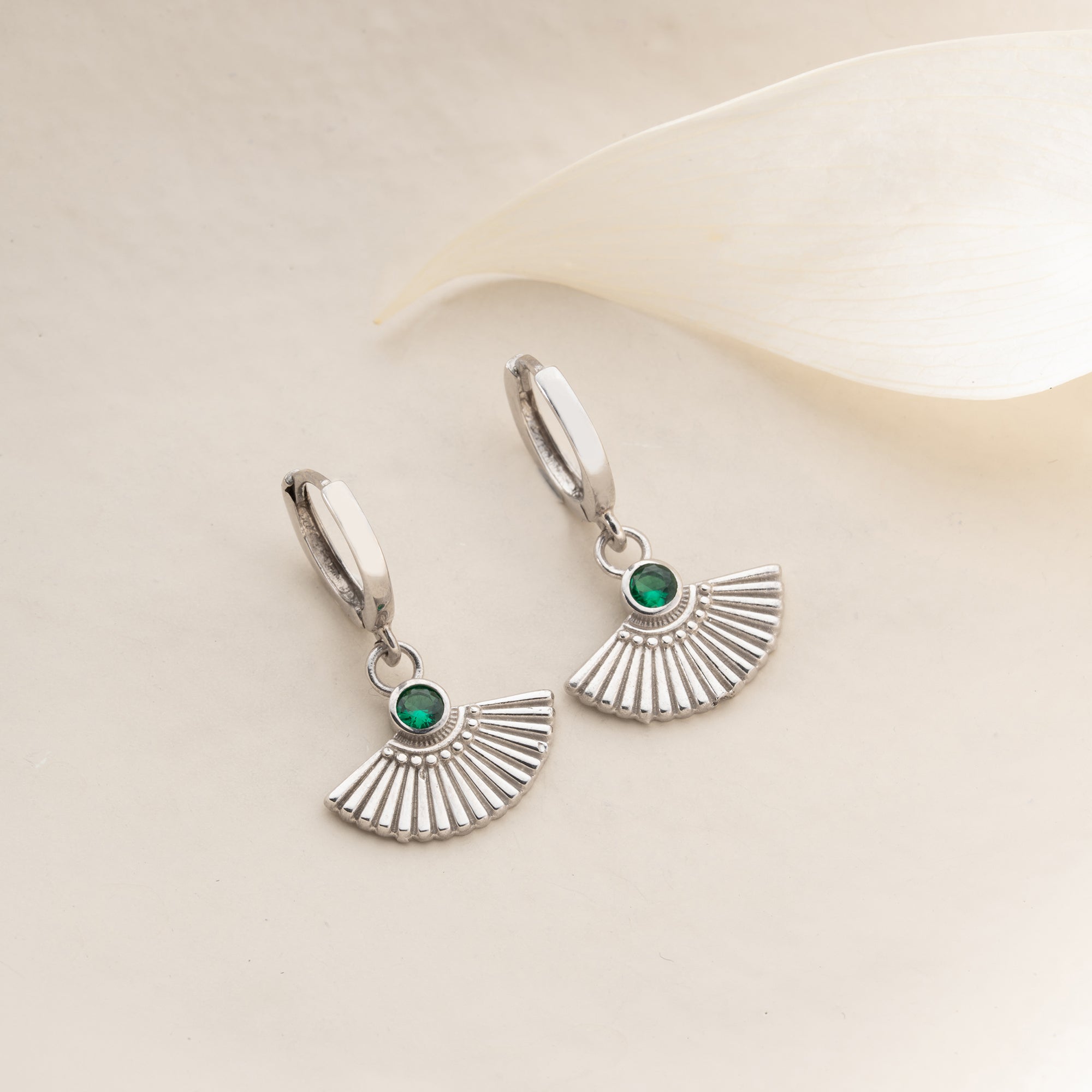 ZIRKONIA FÄCHER OHRRINGE| 925 SILBER