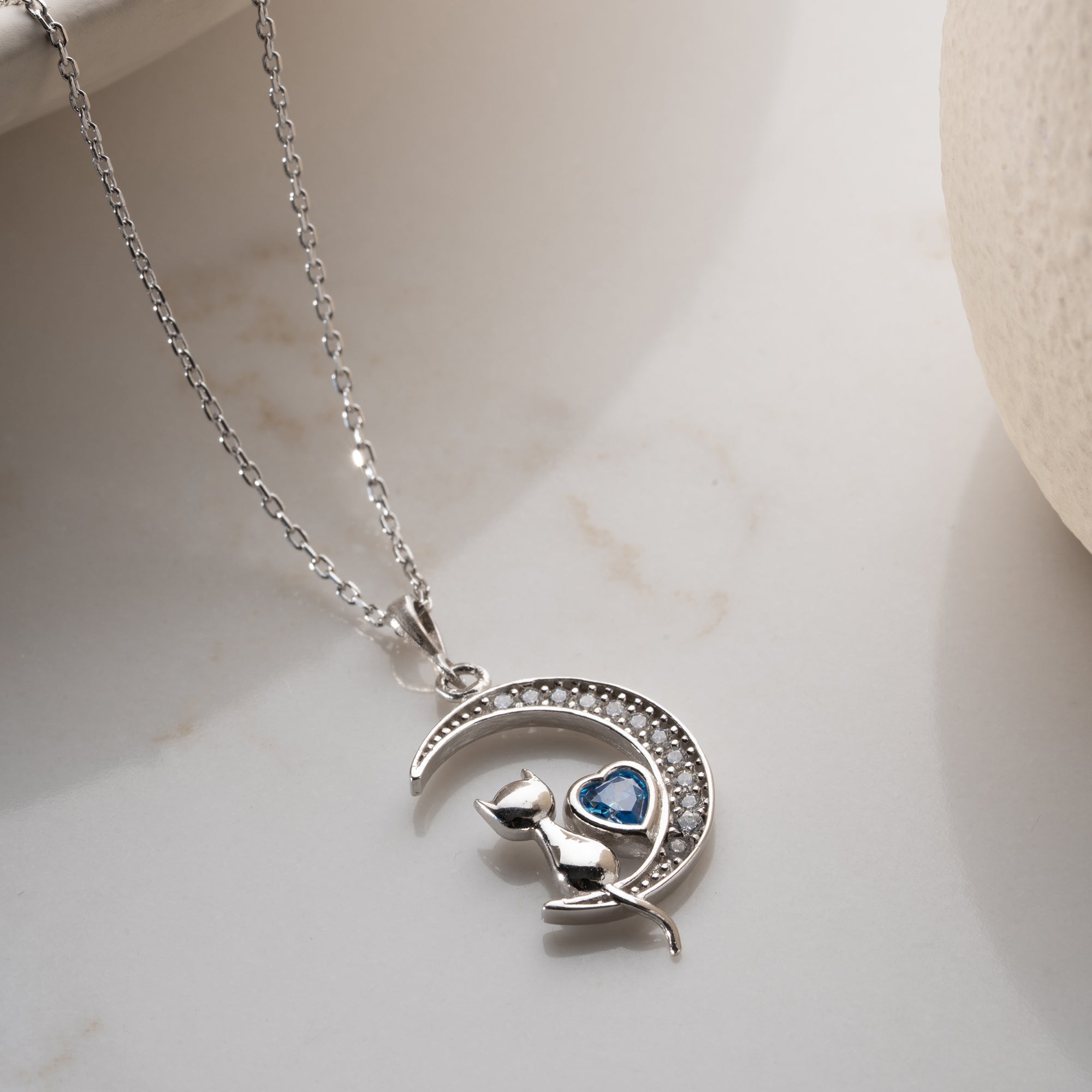CAT MOON HALSKETTE | 925 SILBER