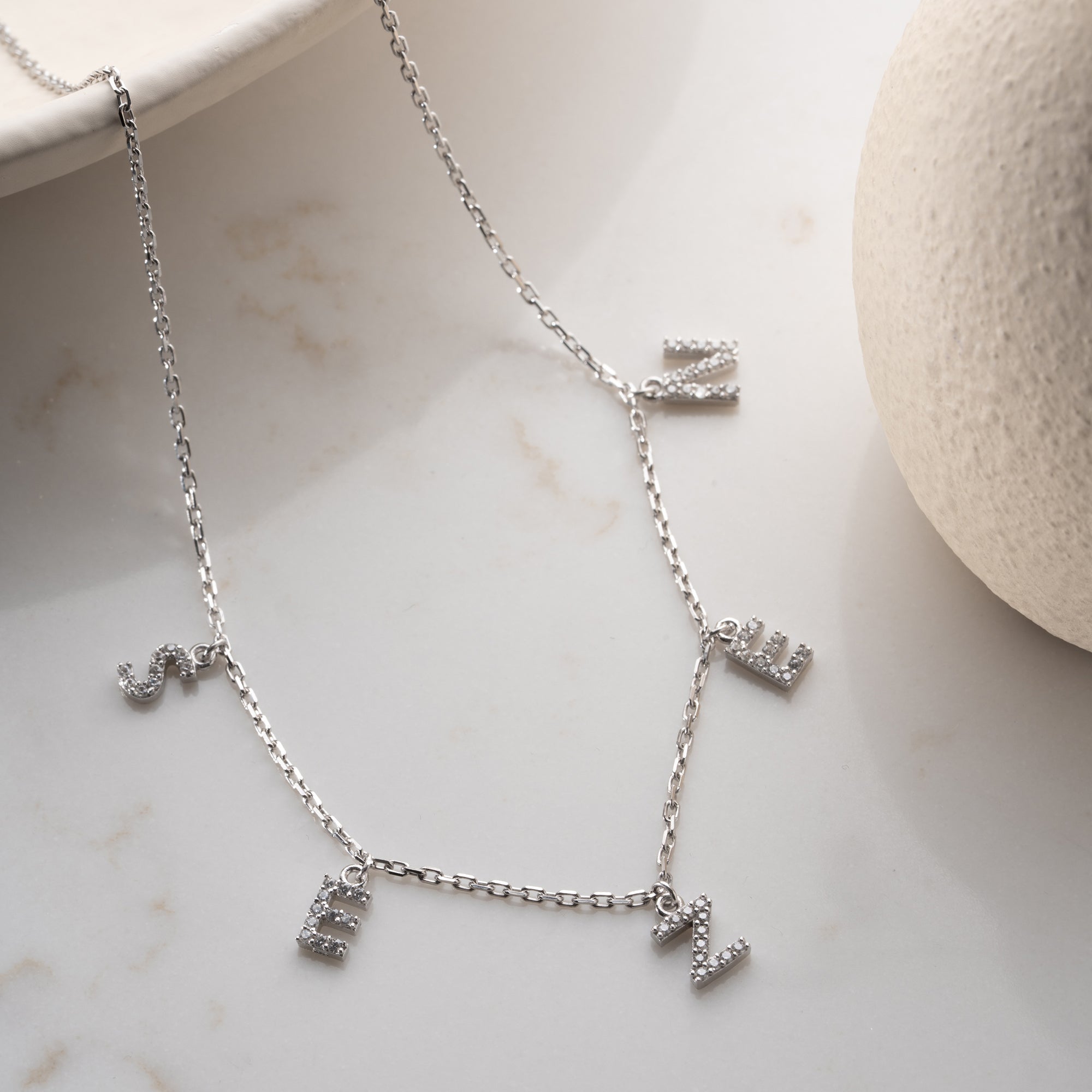 CHOCKER ZIRKONIA NAMENSKETTE | 925 SILBER