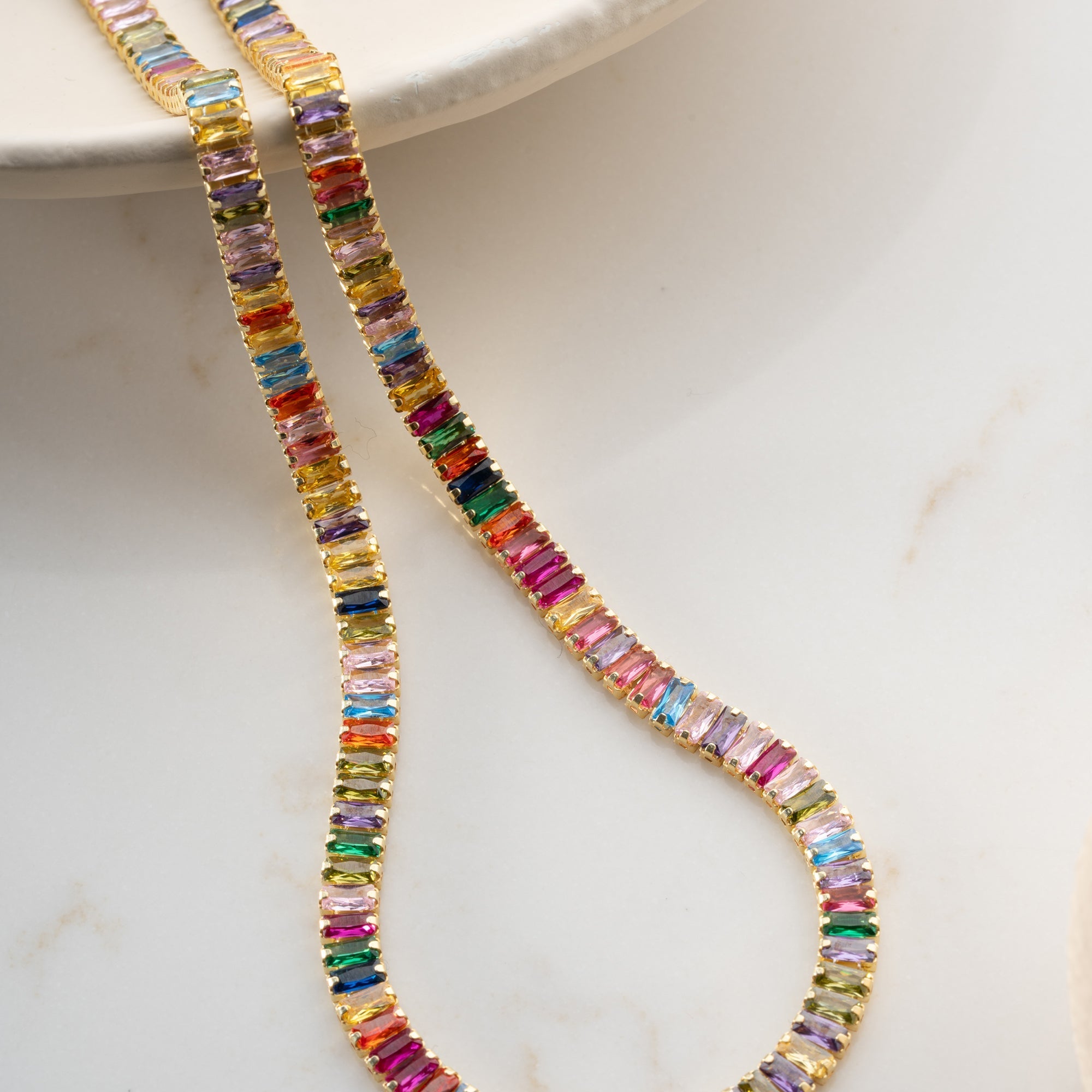 COLORFULL BAGEUTTE HALSKETTE | 925 SILBER