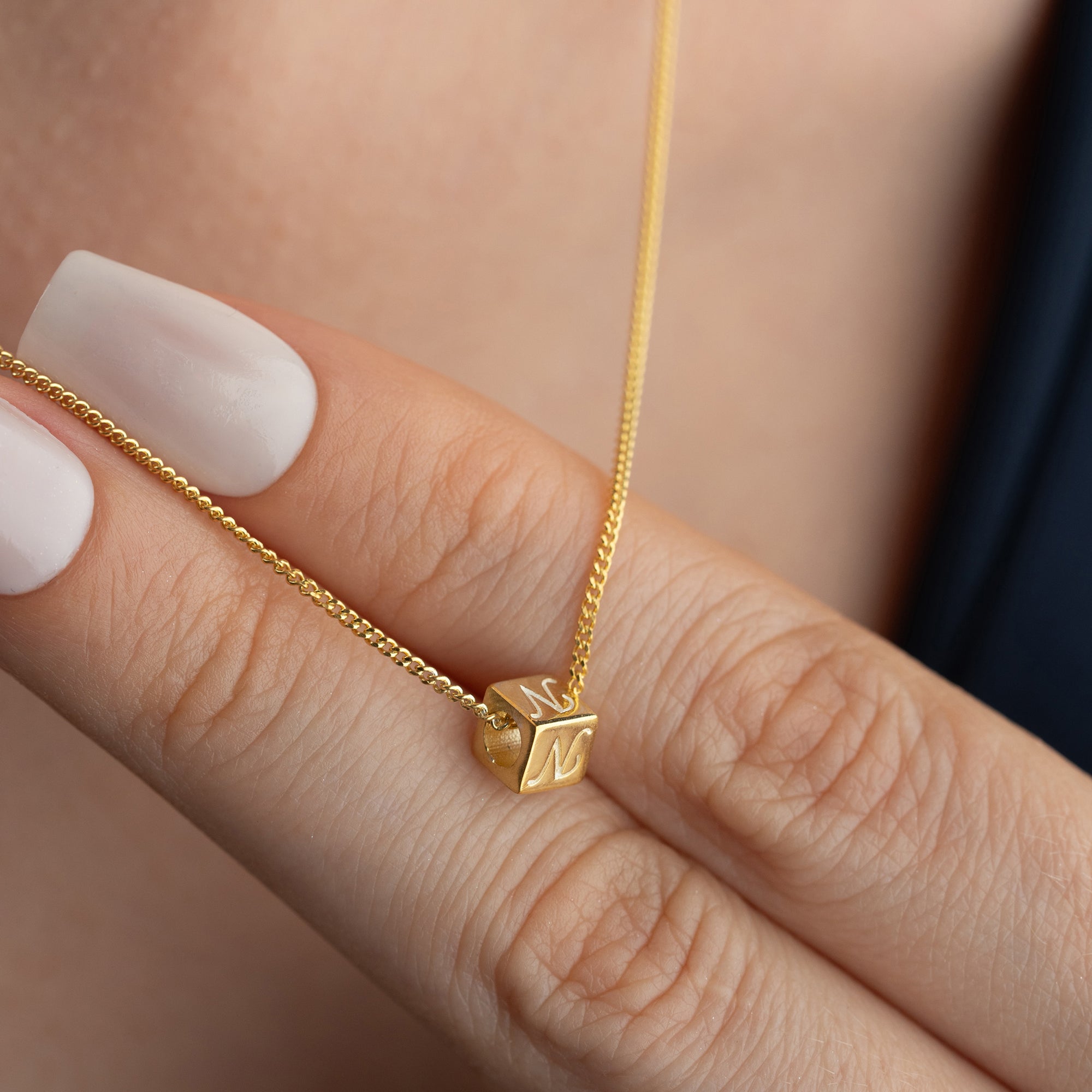 WÜRFEL BUCHSTABEN HALSKETTE | 925 SILBER