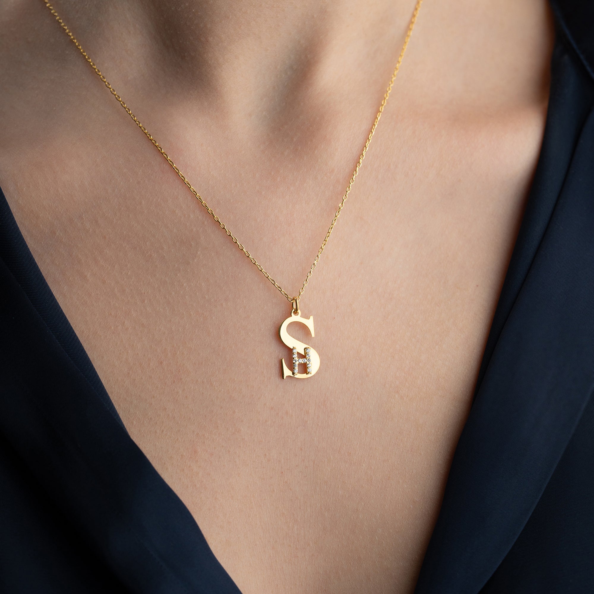 INITIALEN COMBO HALSKETTE | 925 SILBER