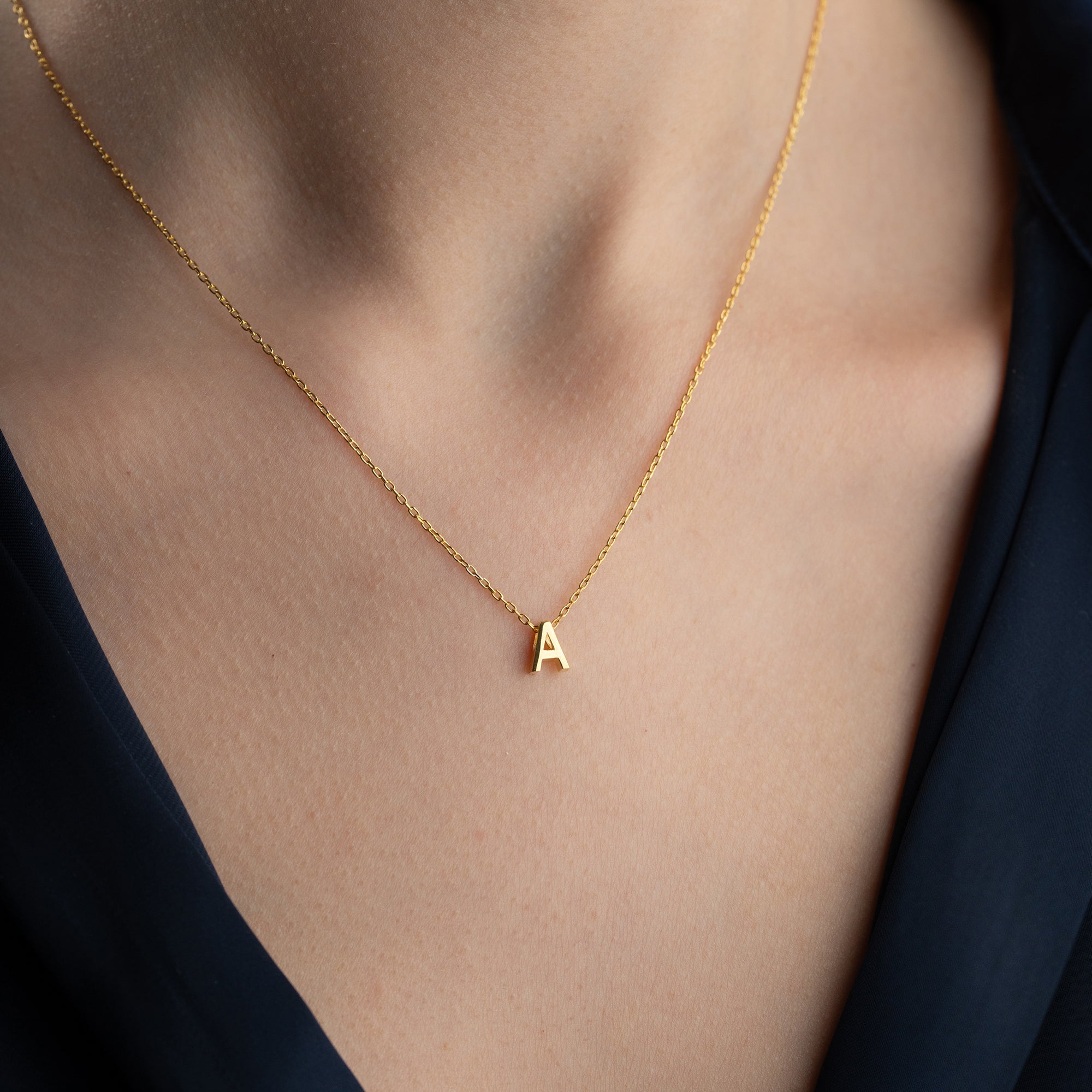 MINIMAL BUCHSTABEN HALSKETTE | 925 SILBER